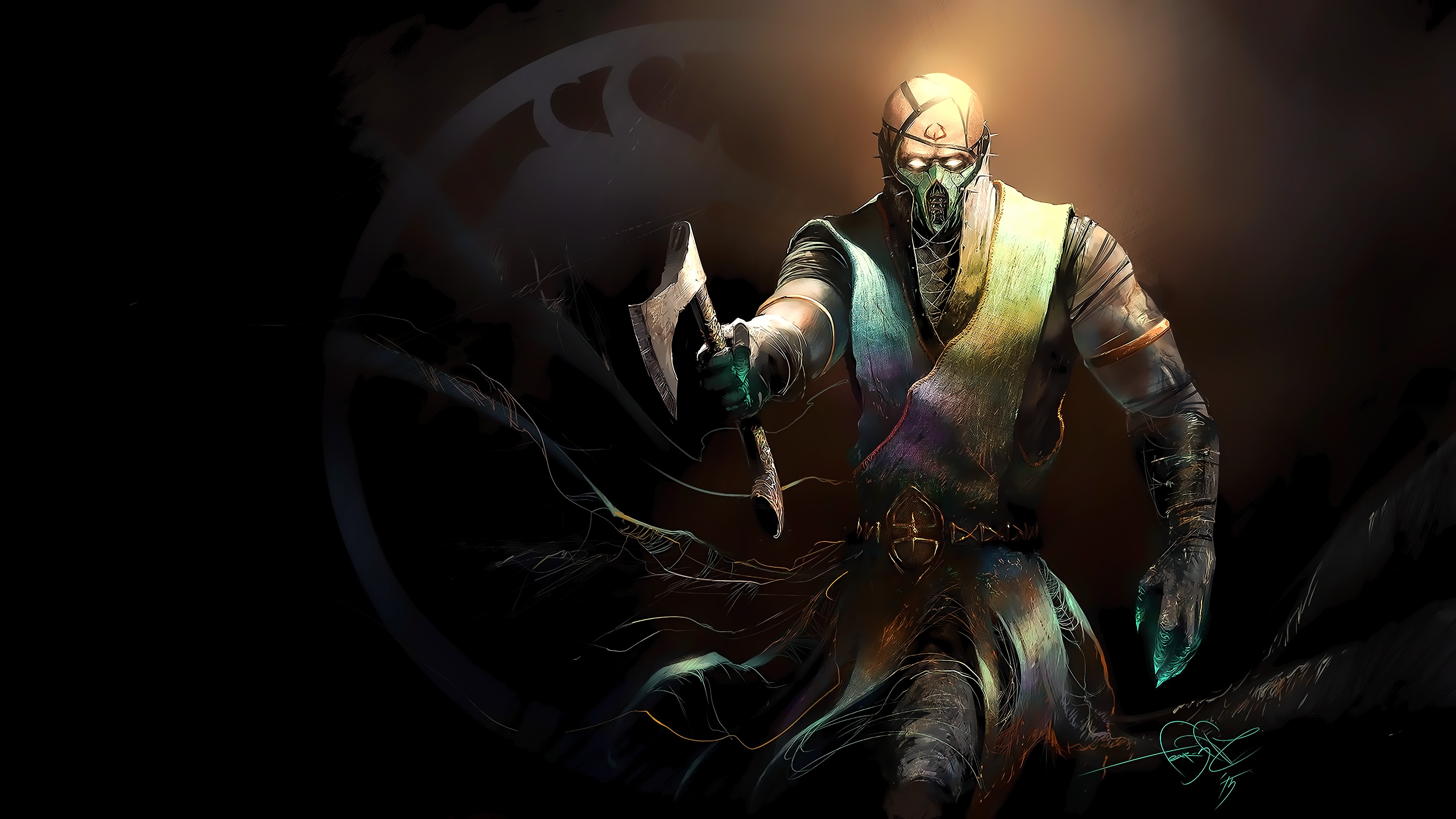General 3840x2160 Mortal Kombat video games axes Chameleon (Mortal Kombat) video game art video game characters video game warriors