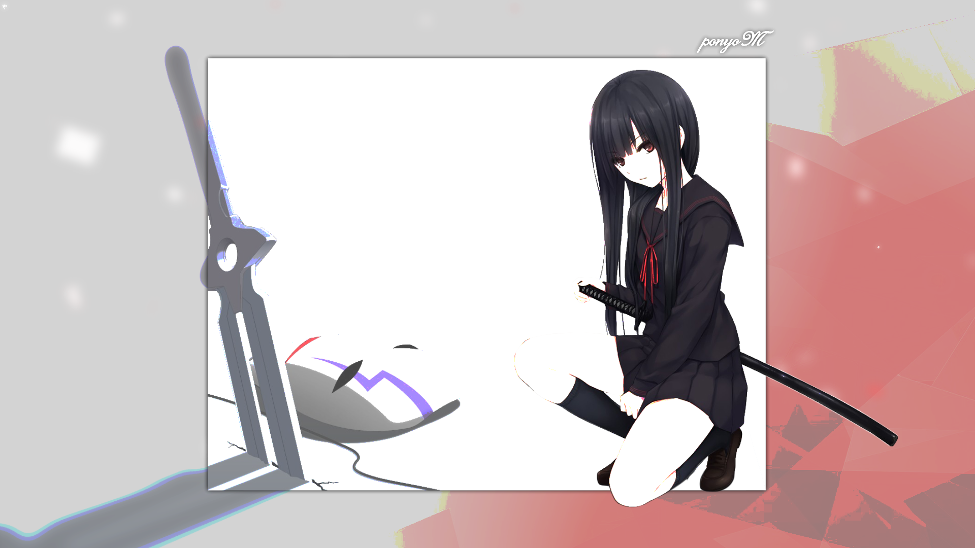 Anime 1920x1080 anime simple background Darker than Black school uniform Coffee-Kizoku anime girls