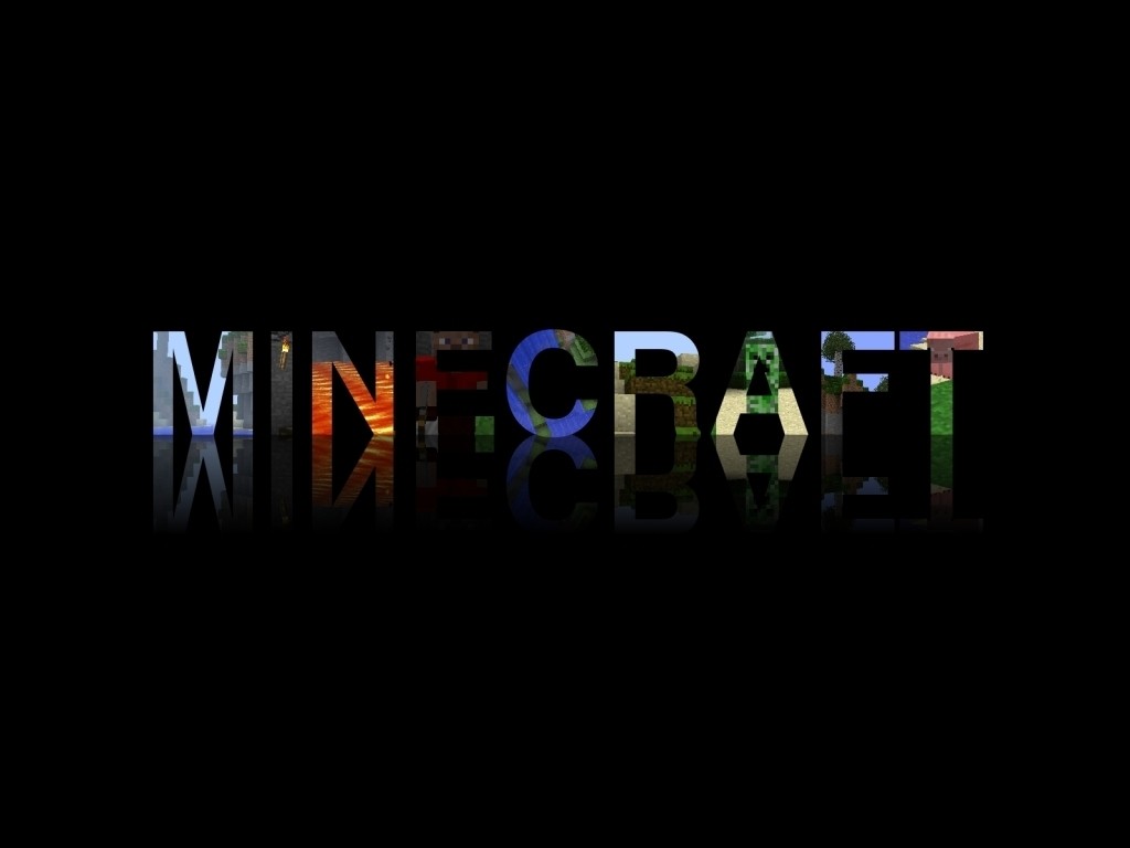 General 1024x768 Minecraft video games reflection PC gaming minimalism typography simple background video game art black background