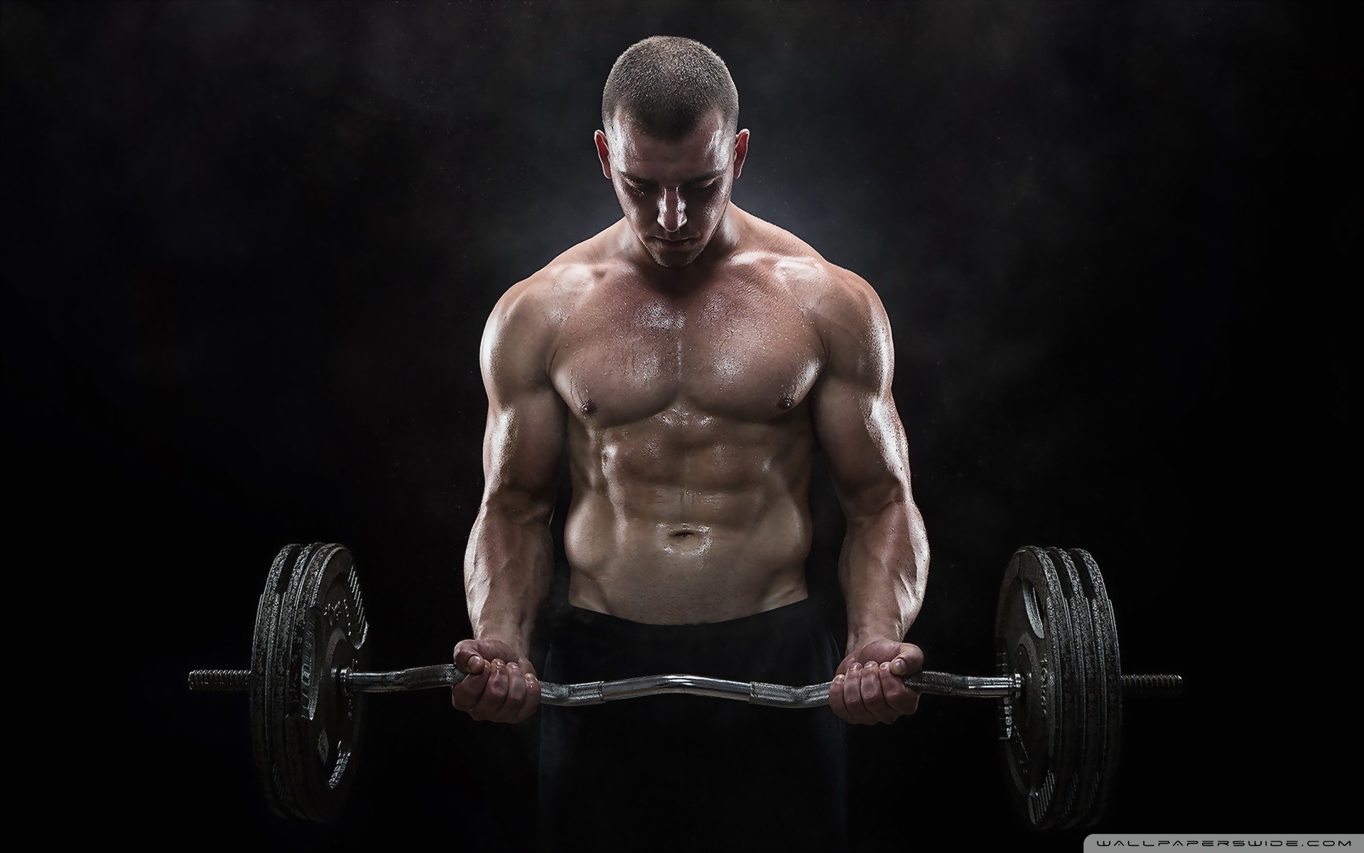 People 1920x1200 fitness model men muscles simple background weightlifting dark background muscular sport working out men indoors studio