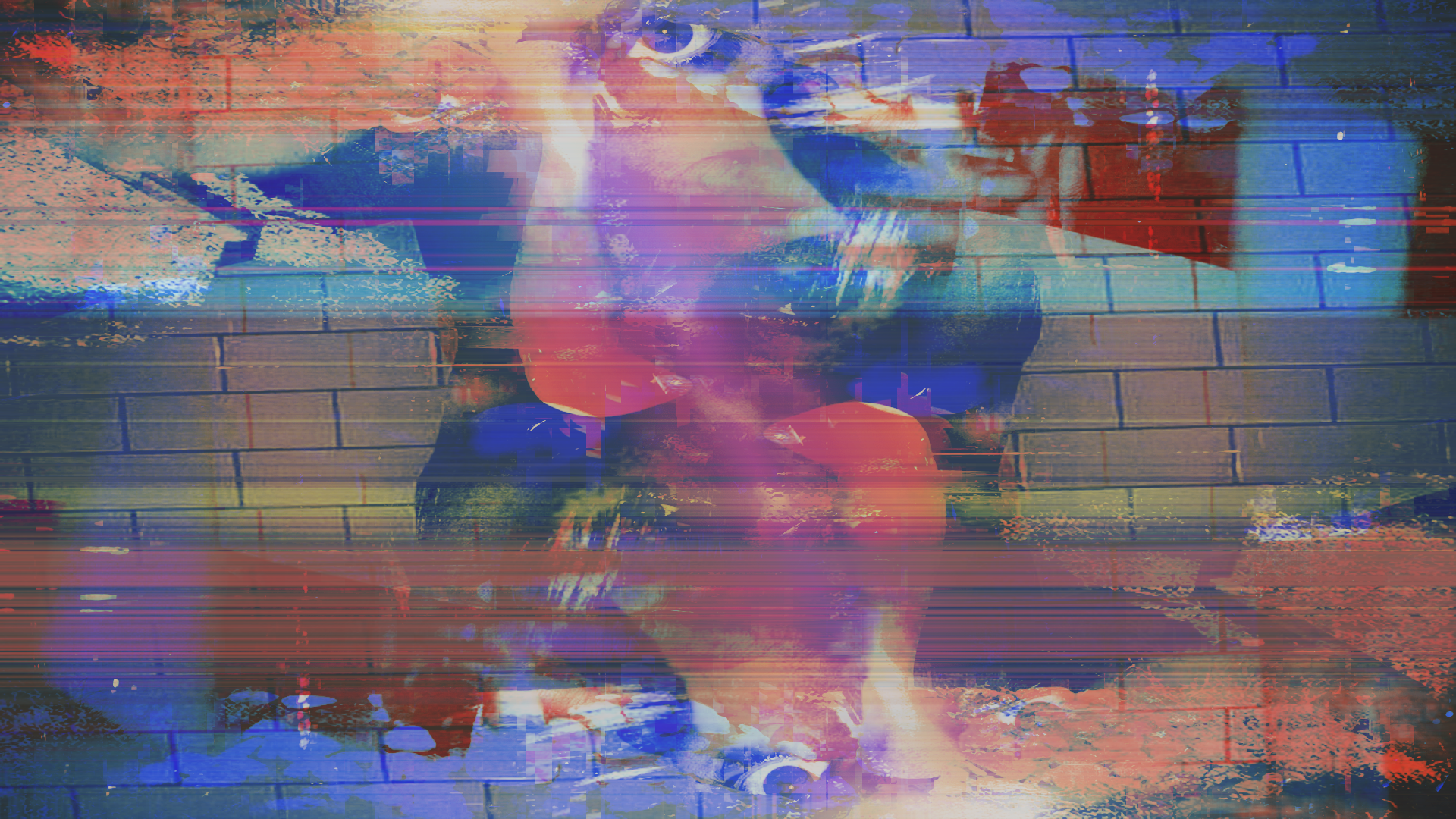 General 1920x1080 glitch art LSD abstract digital art