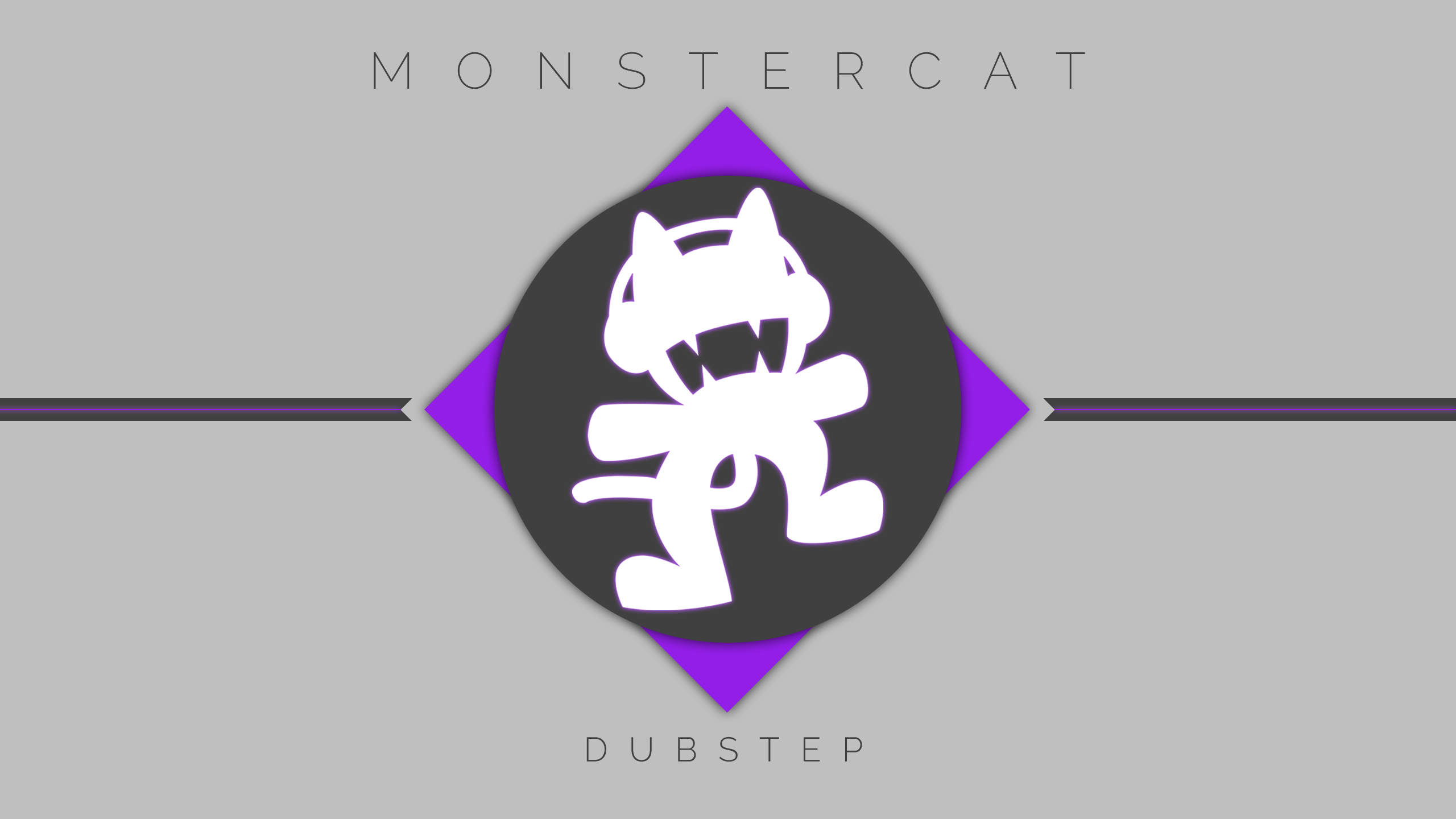 General 2560x1440 Monstercat dubstep simple background logo music gray background Record label purple
