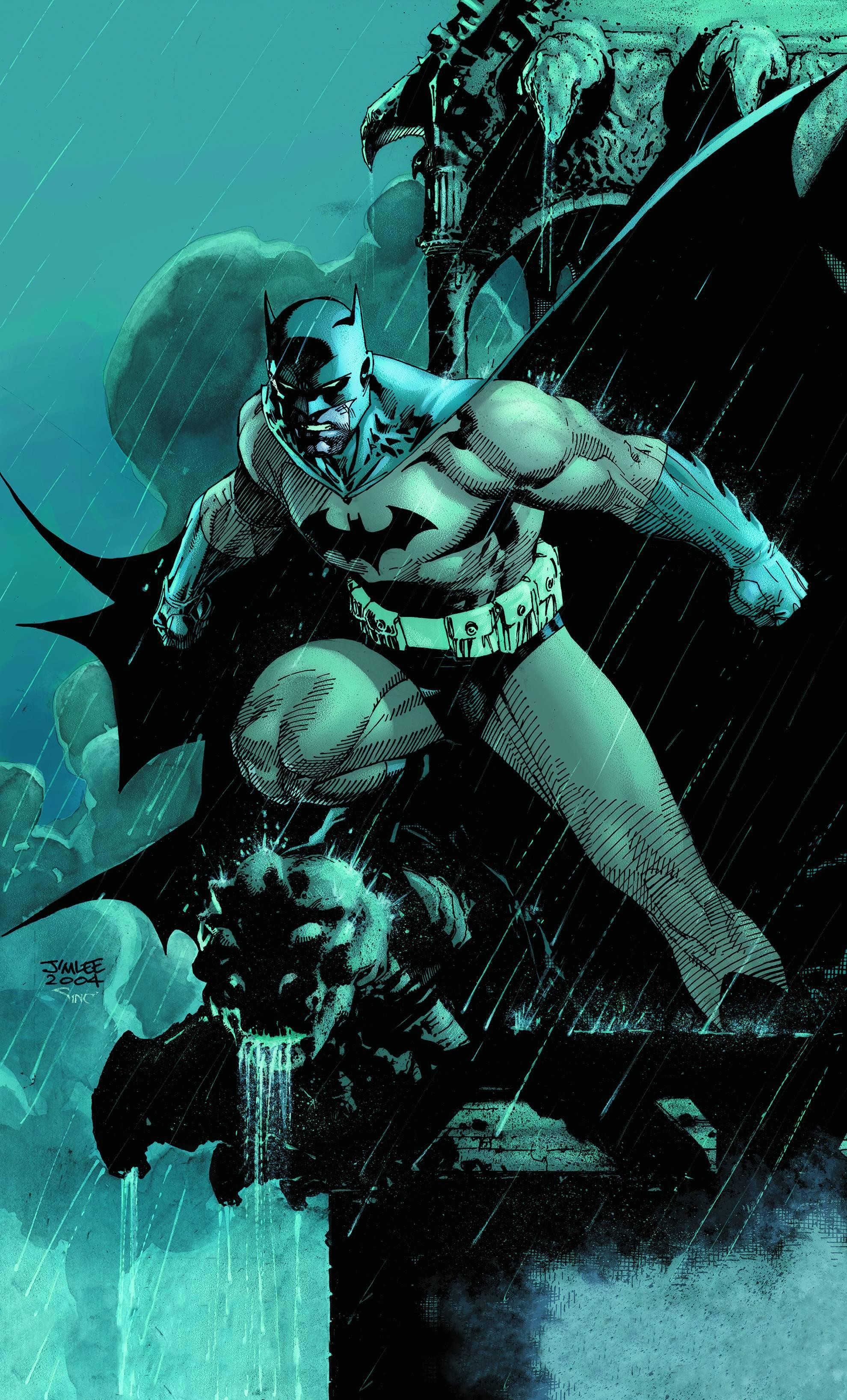 General 1980x3272 Batman Bruce Wayne Hush cape cowl rain comics DC Comics comic art Jim Lee turquoise