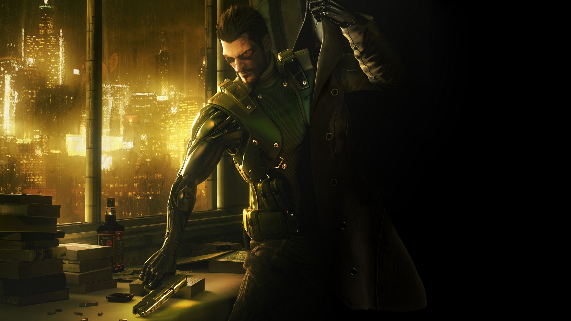General 1920x1080 Deus Ex Adam Jensen video games PC gaming Science Fiction Men gun weapon men video game art futuristic video game characters
