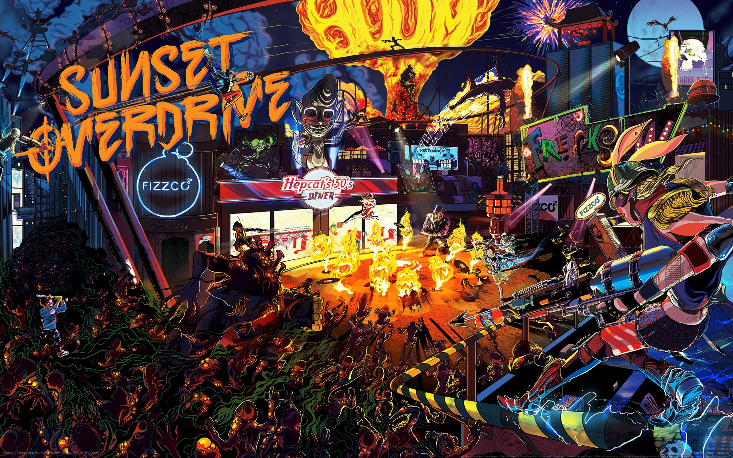 General 2560x1600 Sunset Overdrive video game art video games