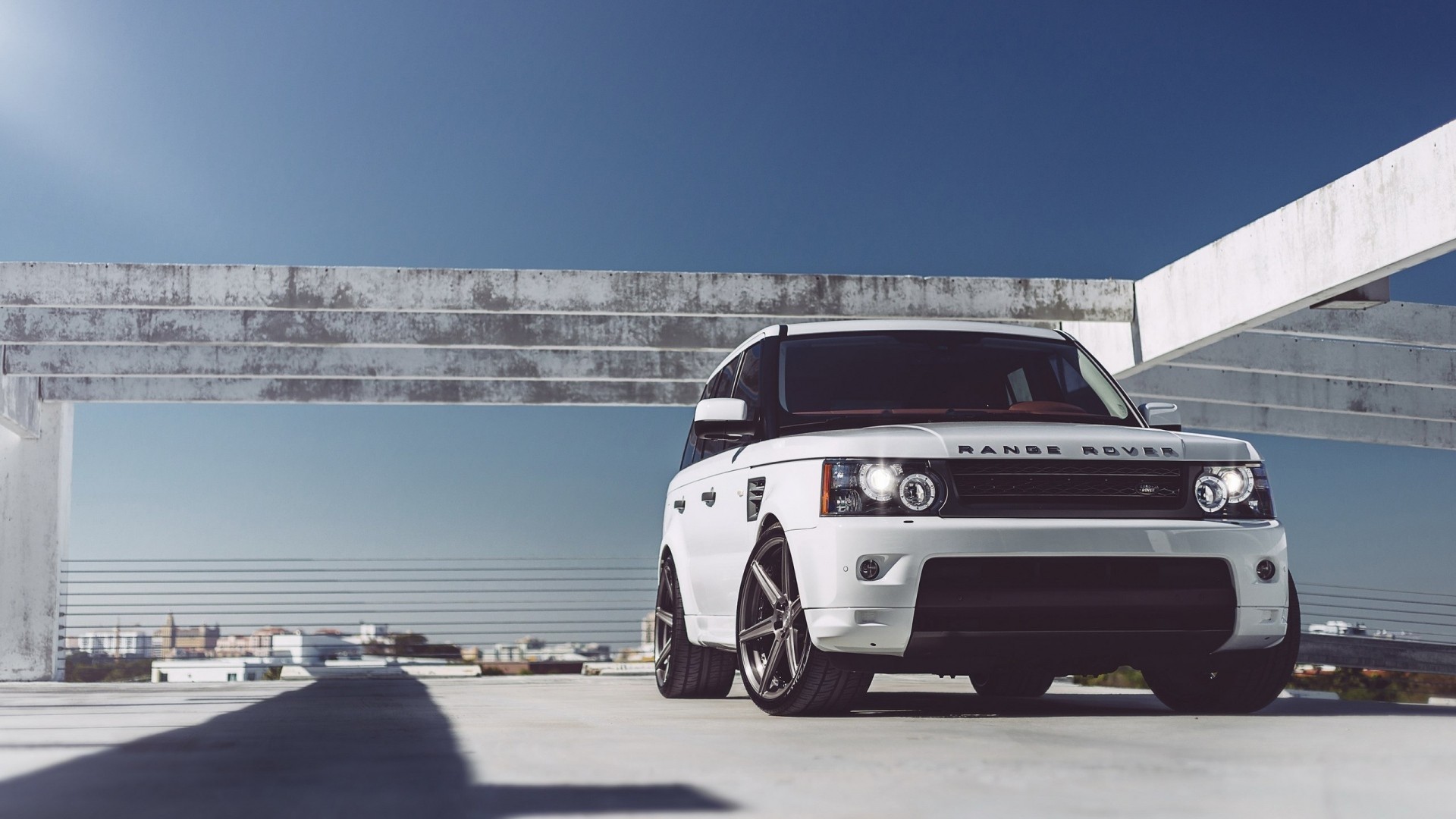 General 1920x1080 car SUV Land Rover Range Rover Sport worm's eye view white cars vehicle British cars