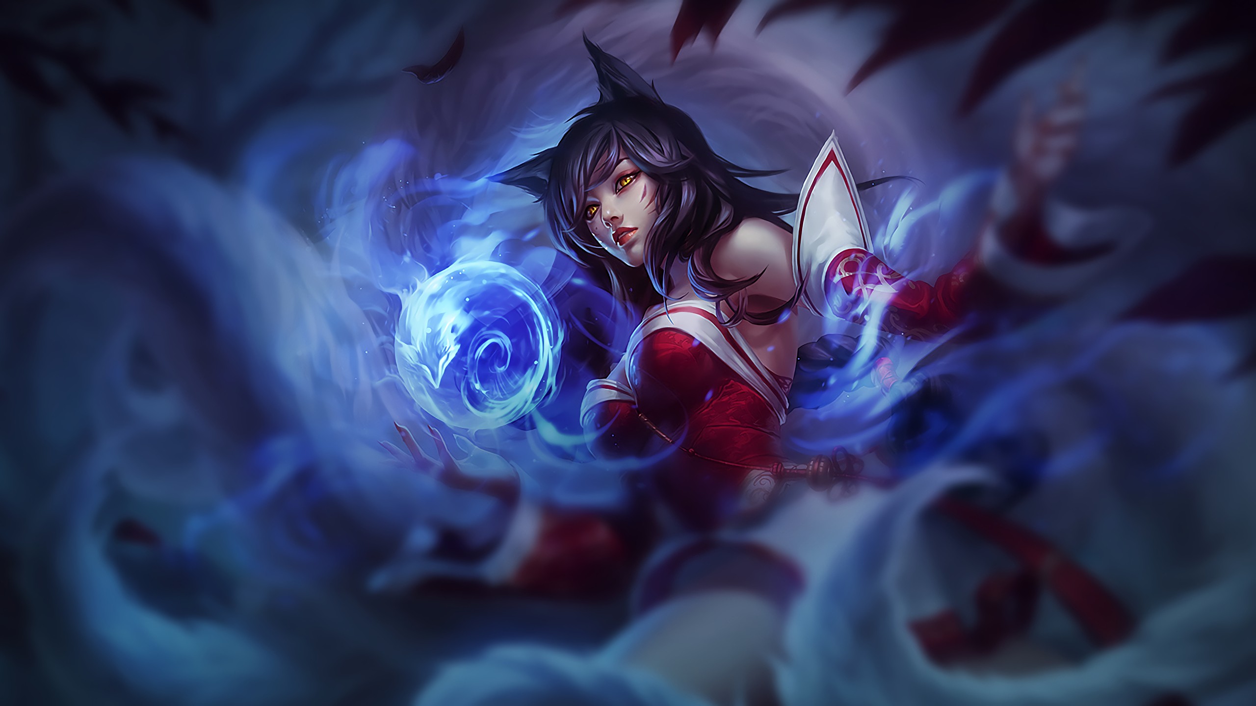 General 2560x1440 League of Legends Ahri (League of Legends) animal ears video game warriors PC gaming fantasy girl video game girls