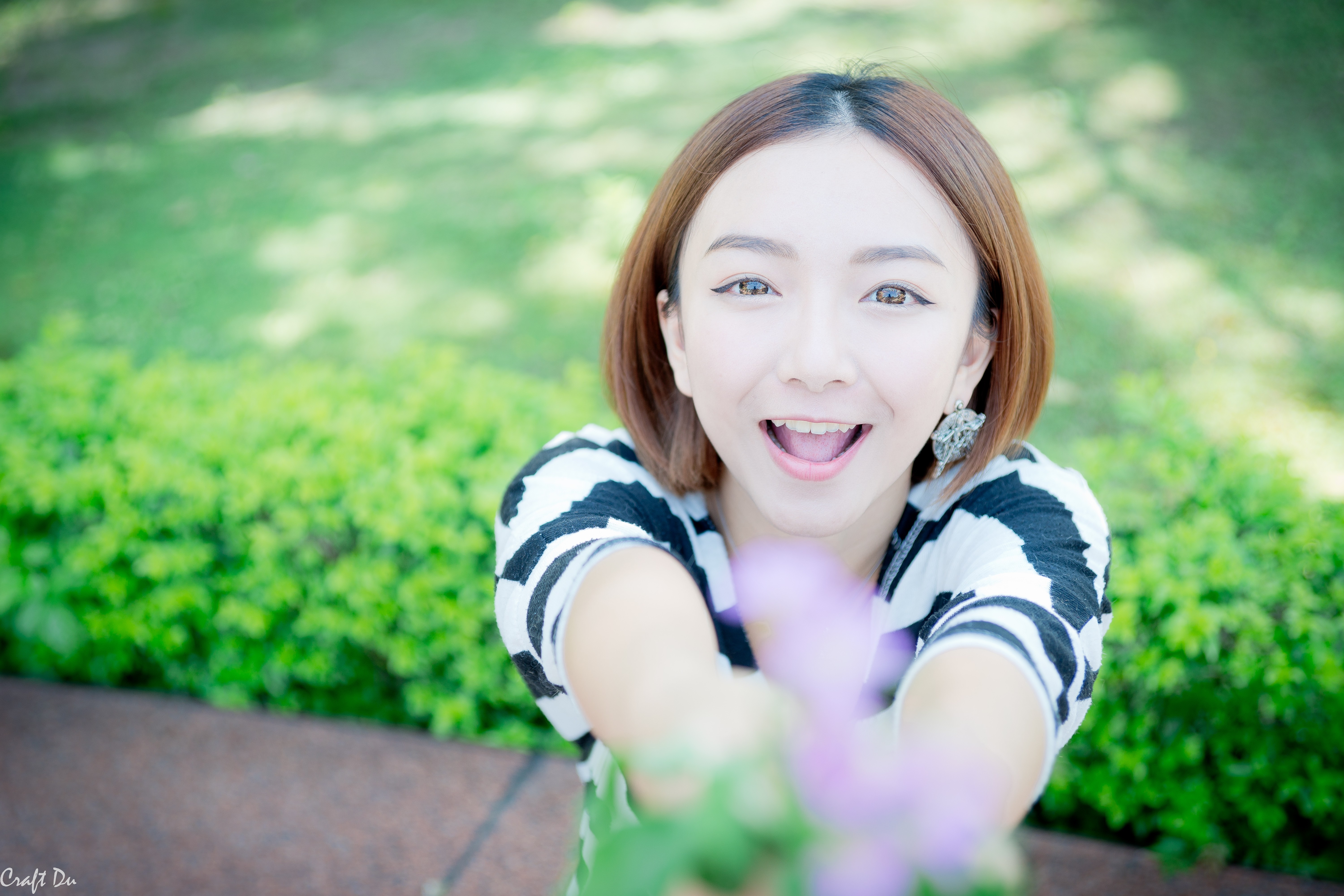 People 6000x4000 fake iris open mouth dyed hair women outdoors happiness brunette face happy Asian women model looking at viewer