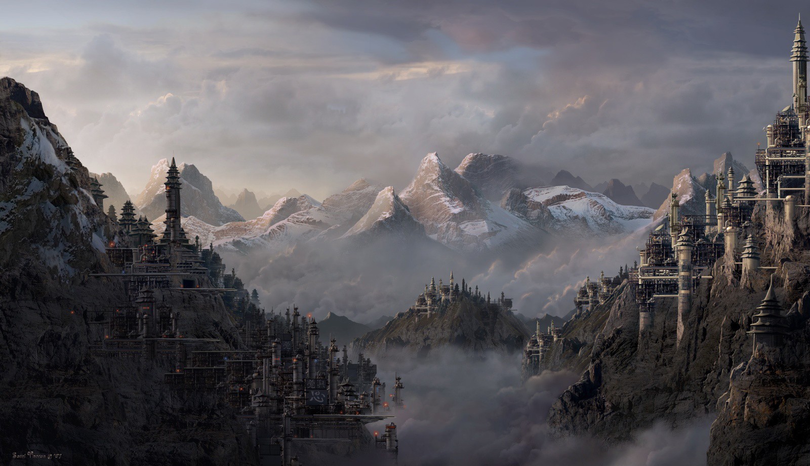 fantasy mountain city