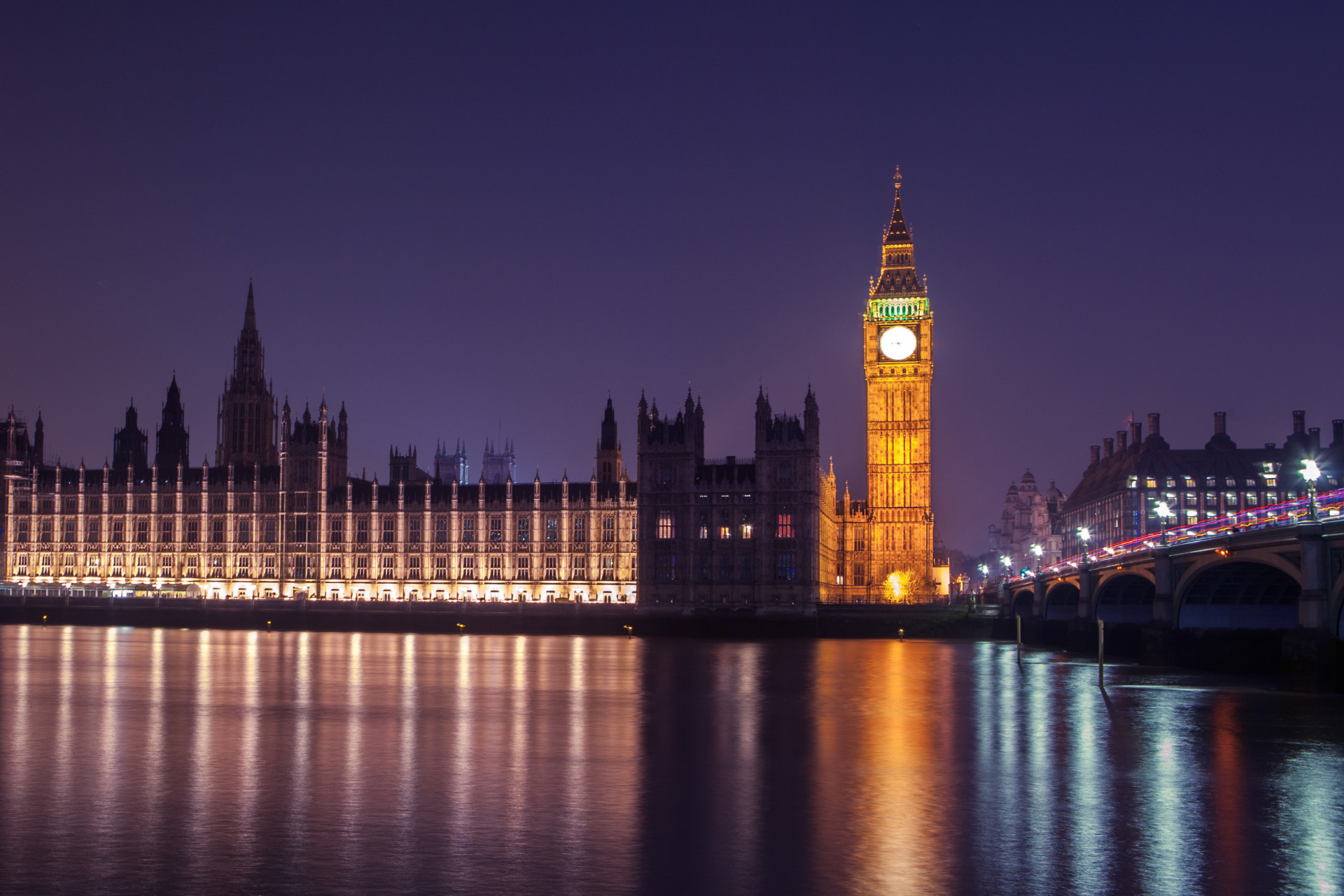 General 1920x1280 night London Westminster Big Ben lights landmark UK Europe