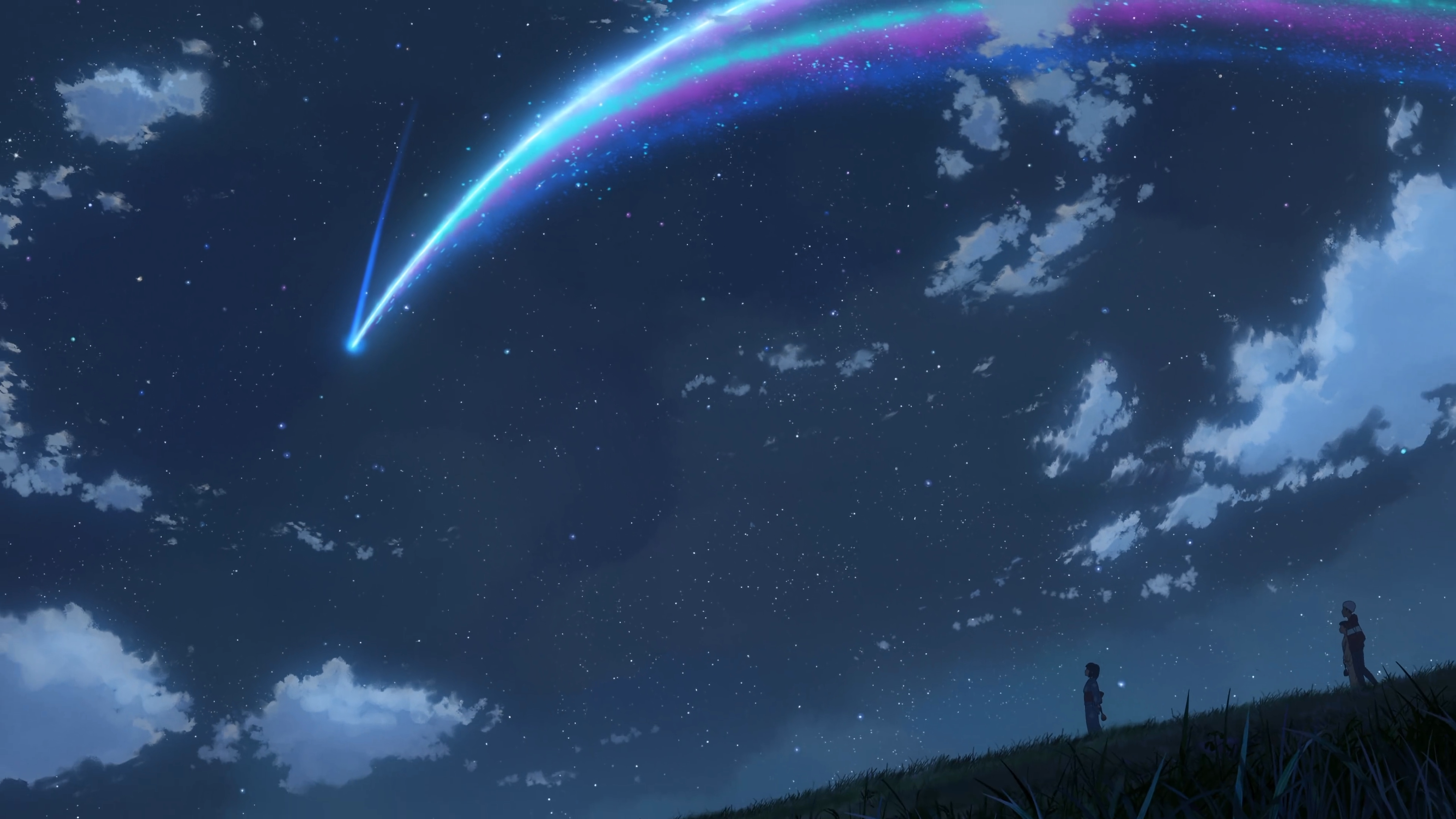 Anime 3840x2160 Makoto Shinkai  anime sky stars