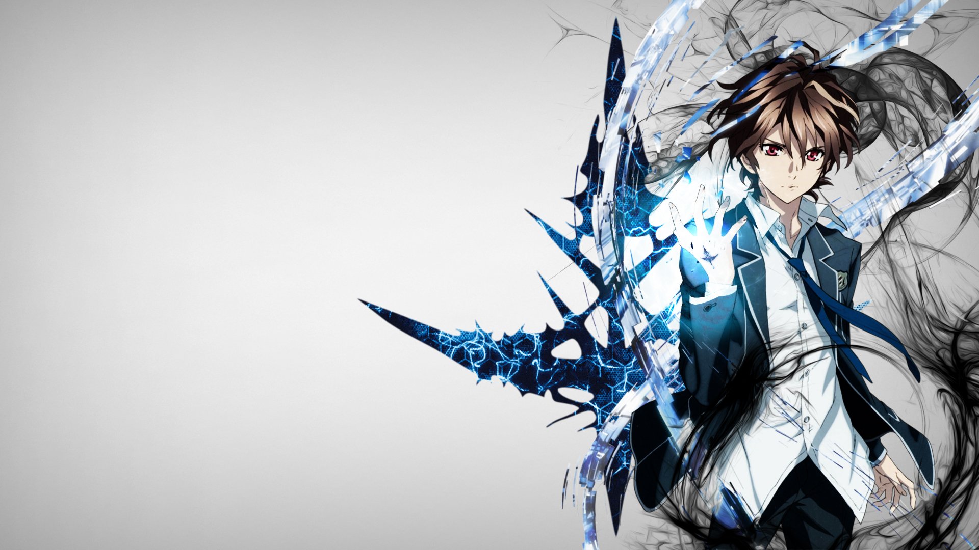 Anime 1920x1080 Guilty Crown anime tie red eyes simple background