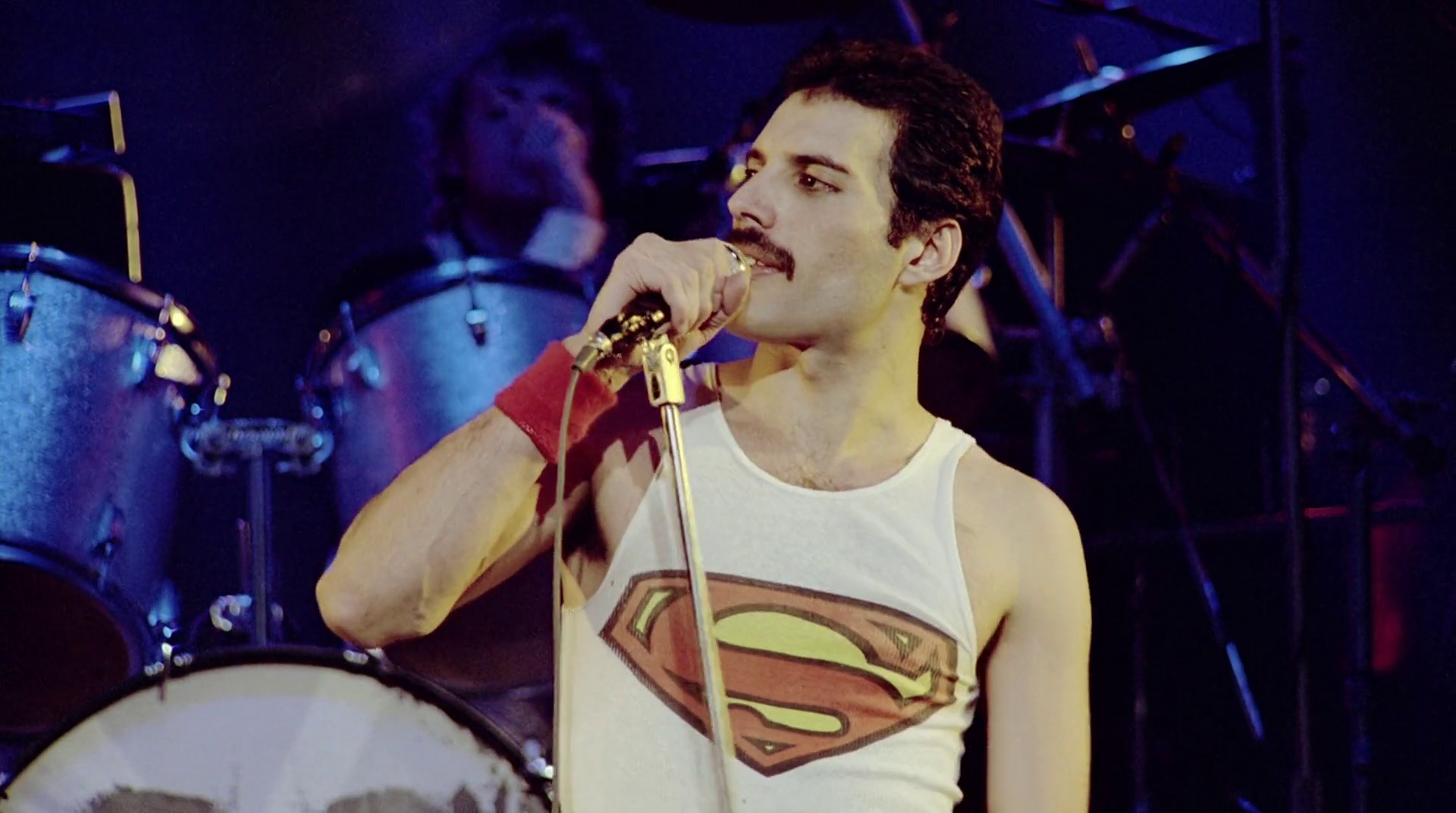 People 1920x1072 Queen  Freddie Mercury musician singer Superman men Superman T-Shirt