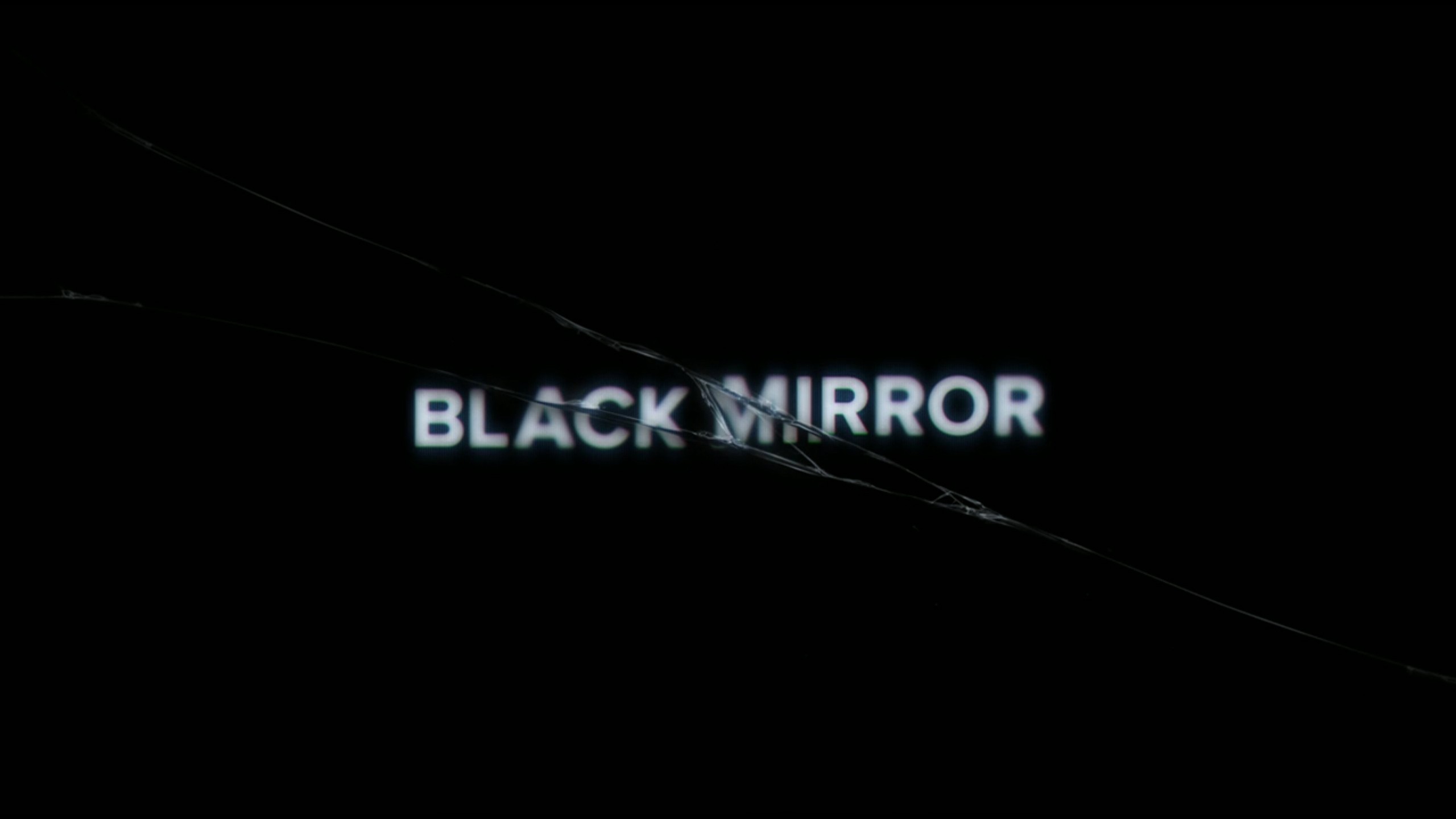 General 2560x1440 Black Mirror title TV BBC Netflix digital art text simple background broken glass