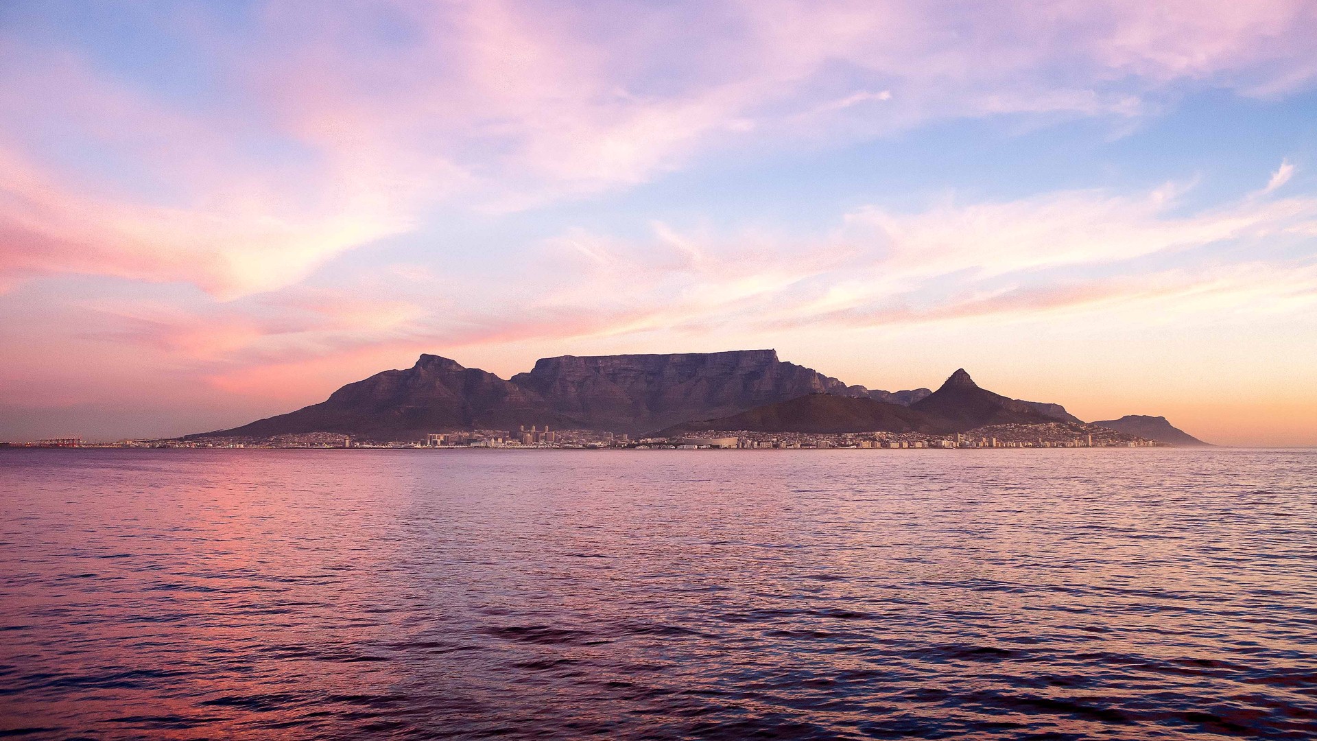 General 1920x1080 Cape Town Table Mountain South Africa sea clouds cityscape