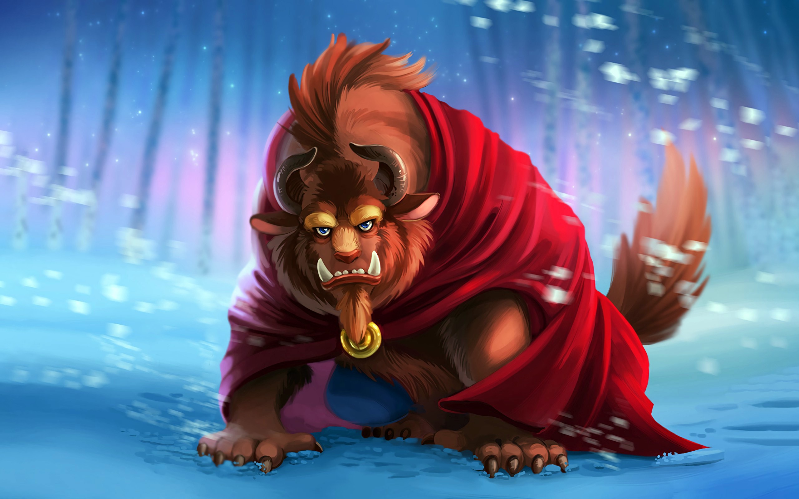 General 2560x1600 Beauty and the Beast Disney animated movies artwork horns creature