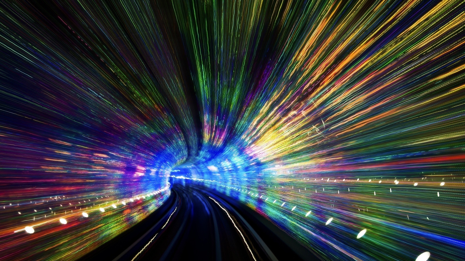General 1920x1080 subway tunnel colorful motion blur lines railway
