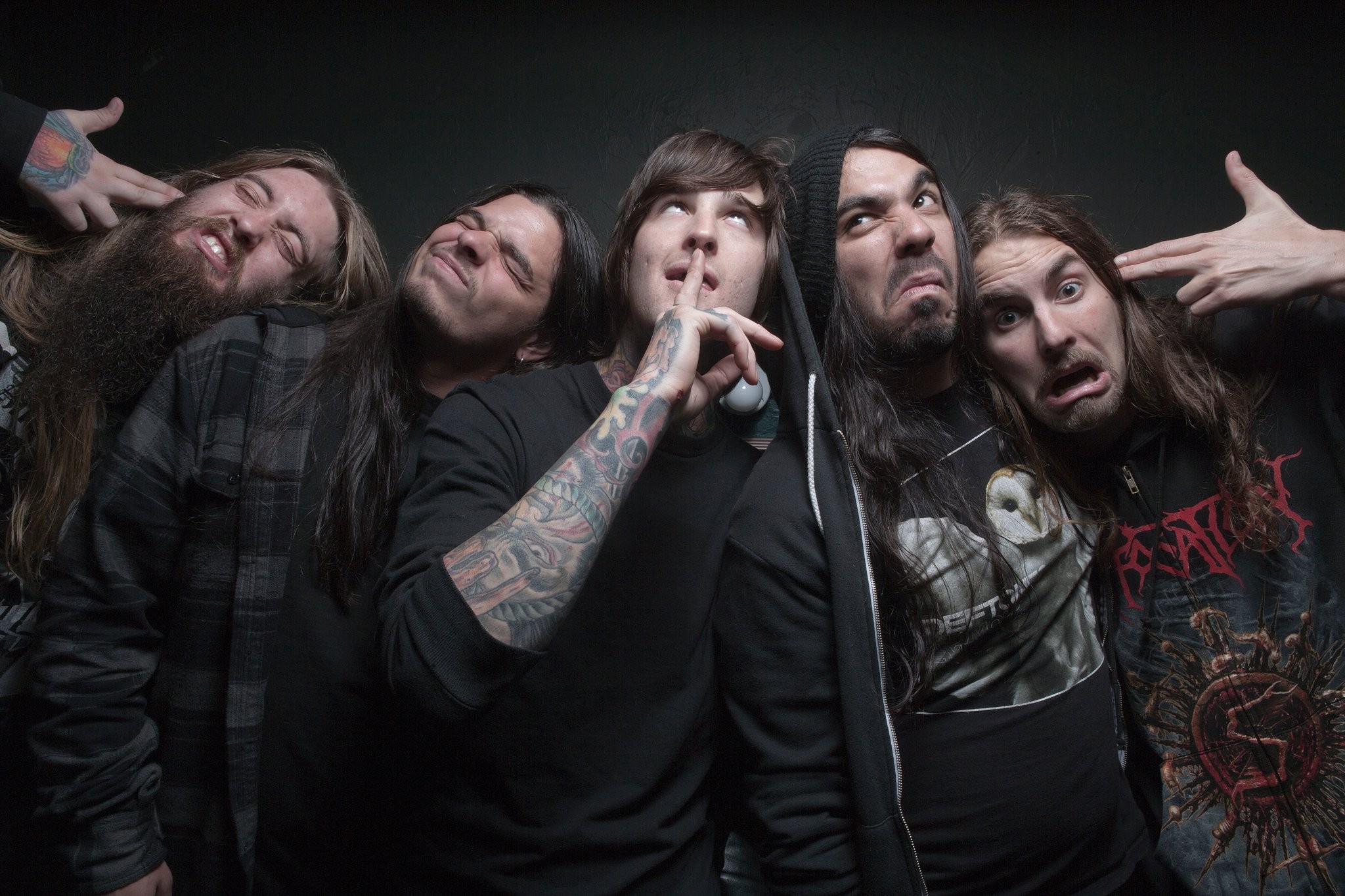 People 2048x1365 deathcore Suicide Silence Mitch Lucker band music men group of men inked men men indoors suicide