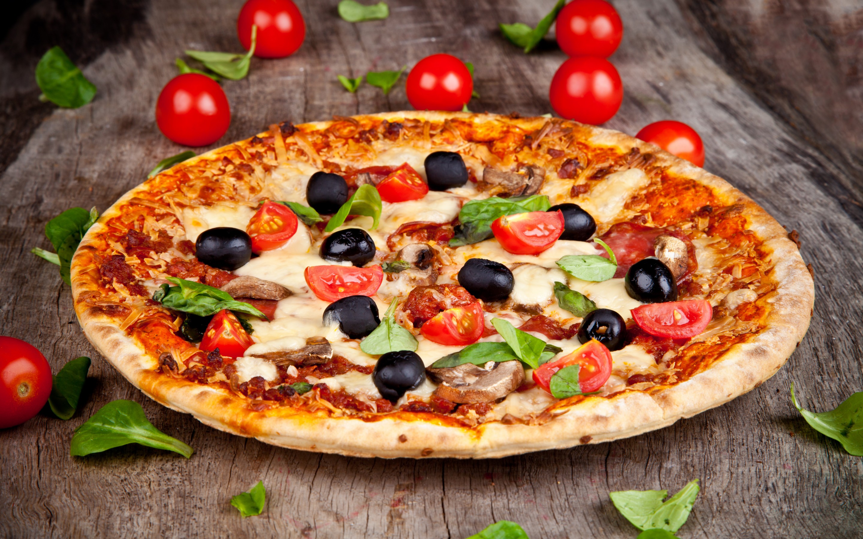 General 2880x1800 pizza olives tomatoes basil