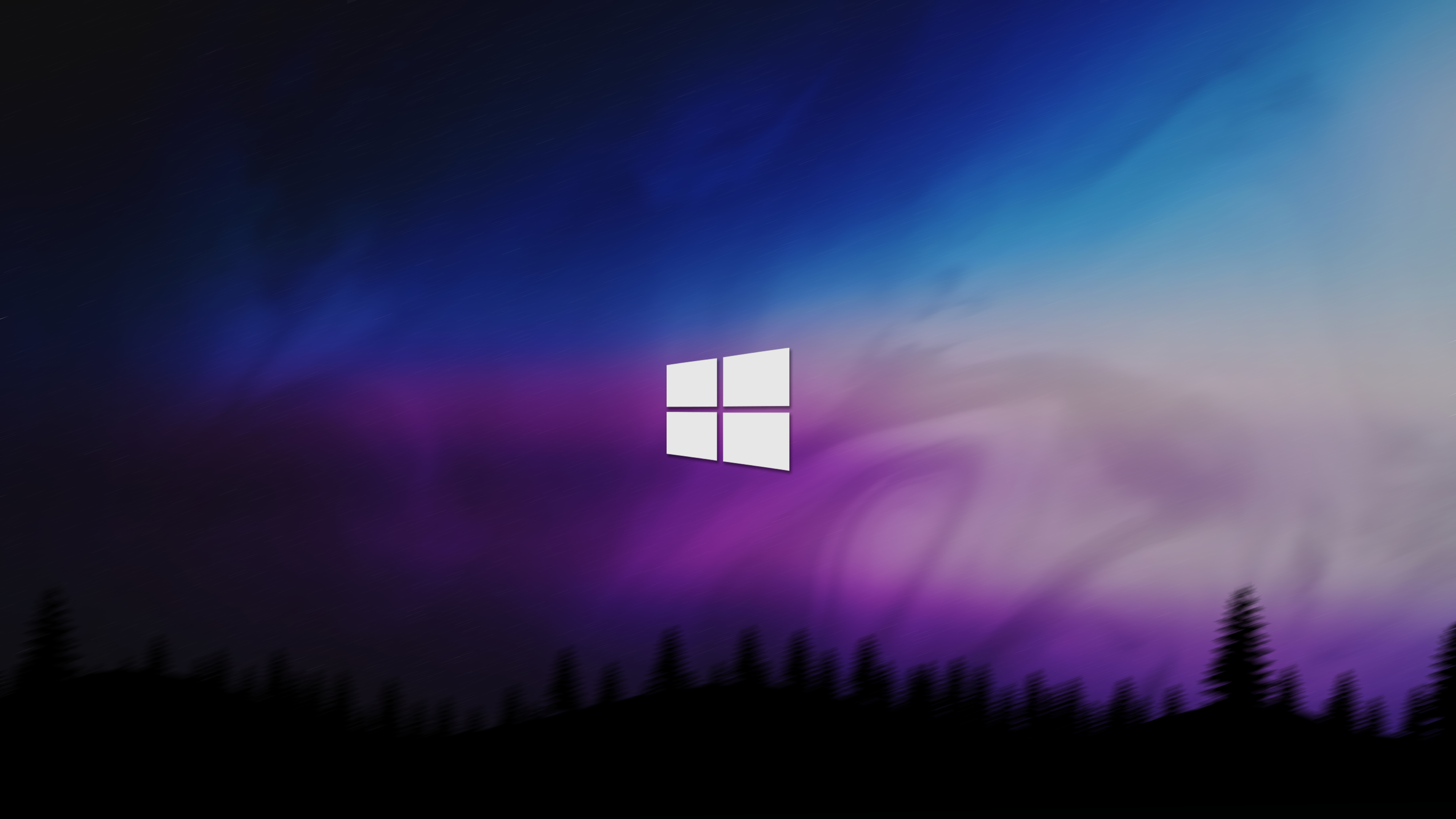 General 3840x2160 abstract blurred gradient operating system pine trees Microsoft Microsoft Windows logo windows logo Windows 10 digital art
