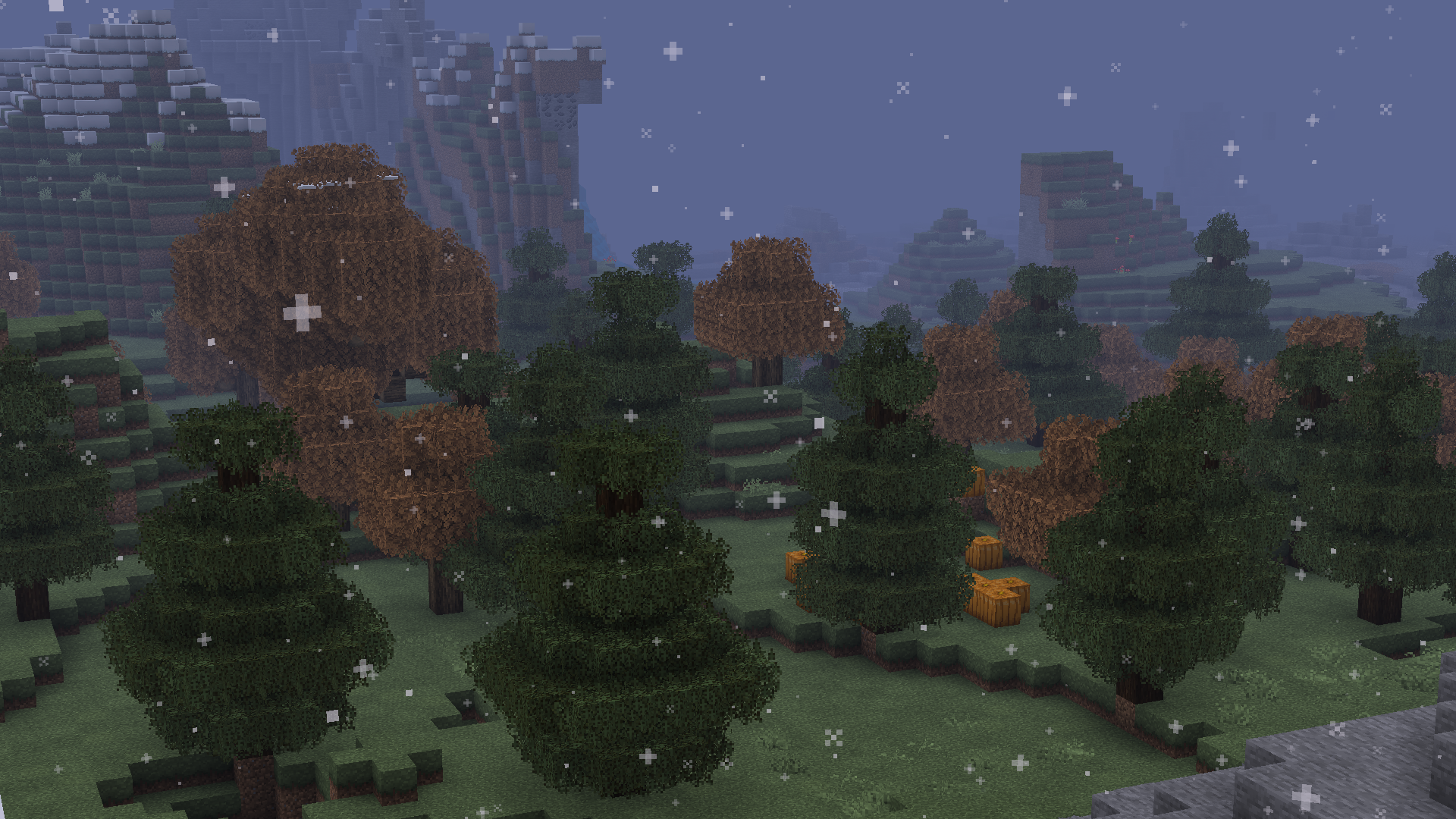 General 1920x1080 Minecraft snow trees Resource Pack video games Mojang video game landscape