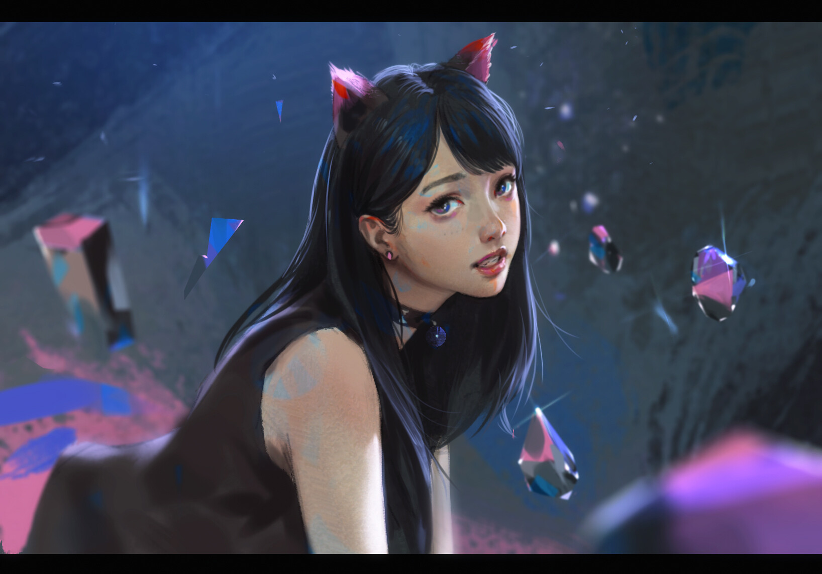 Anime 1636x1142 Rui Li anime girls fantasy girl artwork anime cat ears cat girl Kanna Hashimoto
