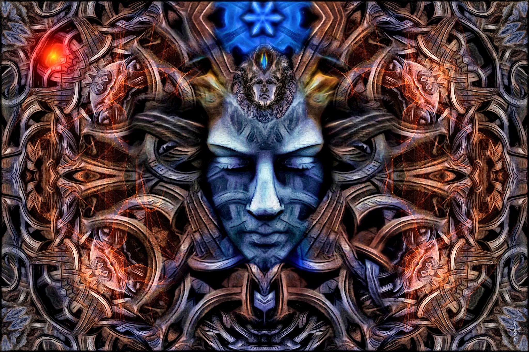 General 2048x1365 face mask digital art abstract