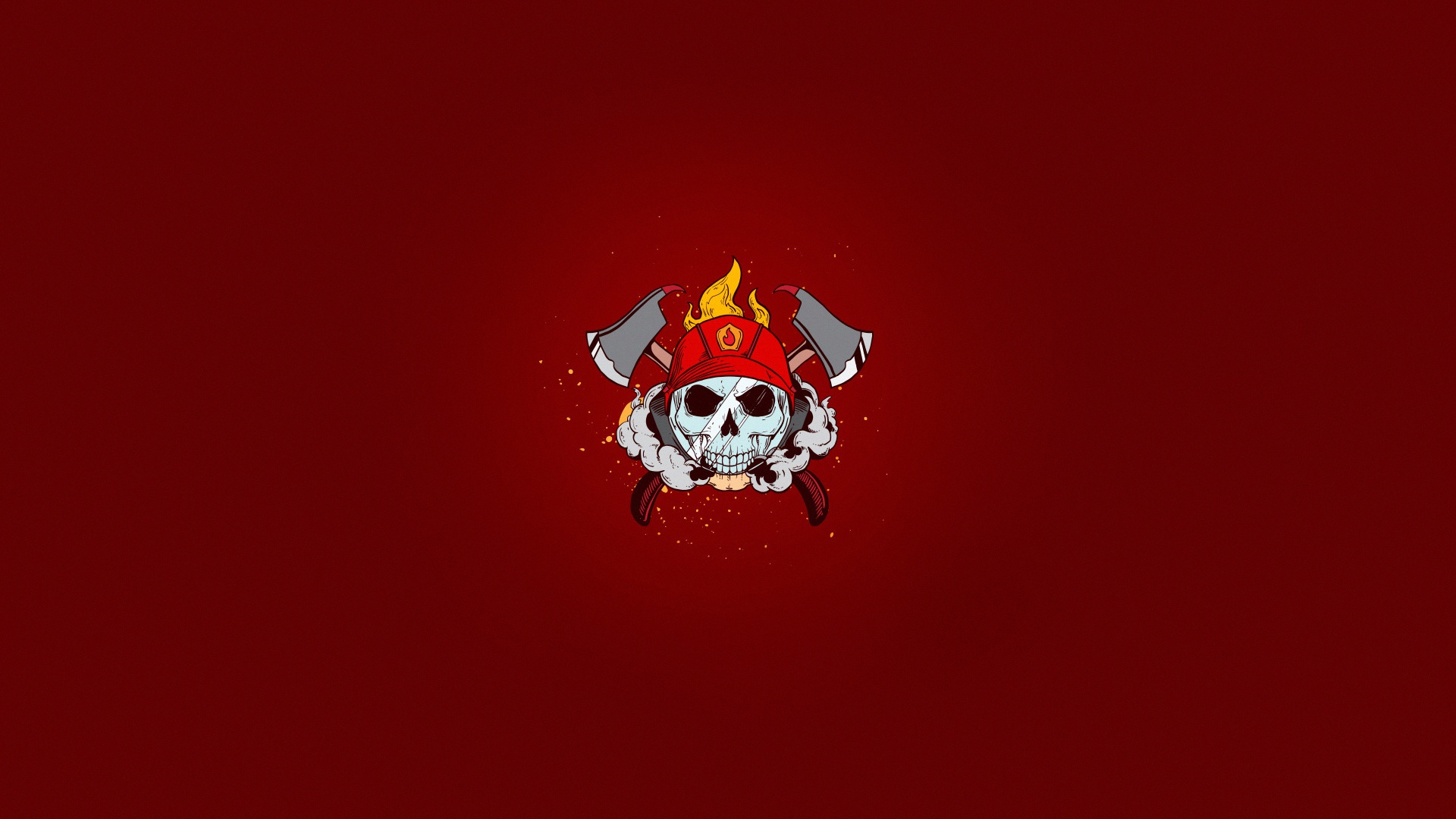 General 1920x1080 red background simple background artwork skull red axes