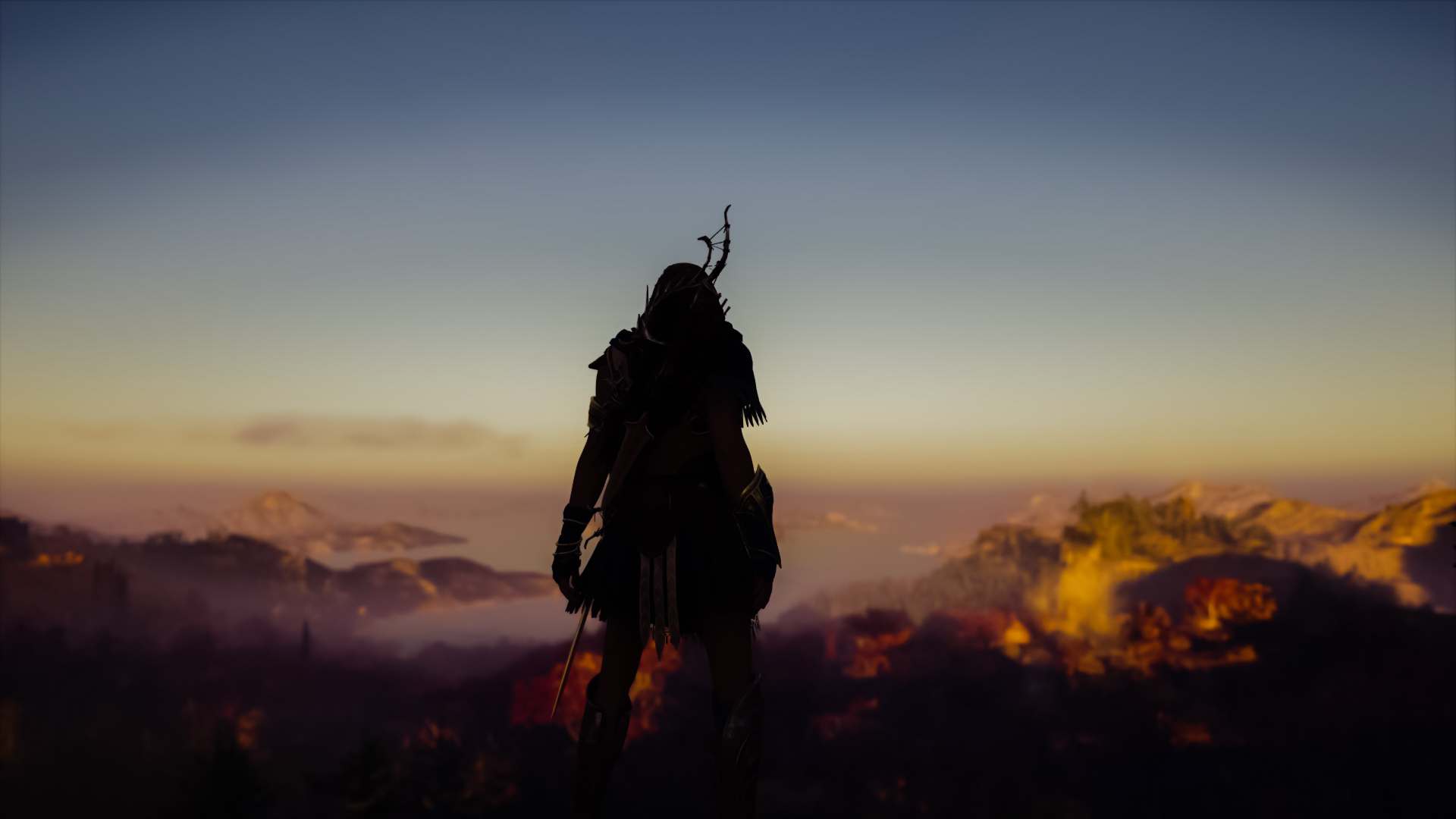General 1920x1080 Kassandra Assassin's Creed: Odyssey video games silhouette video game characters Ubisoft