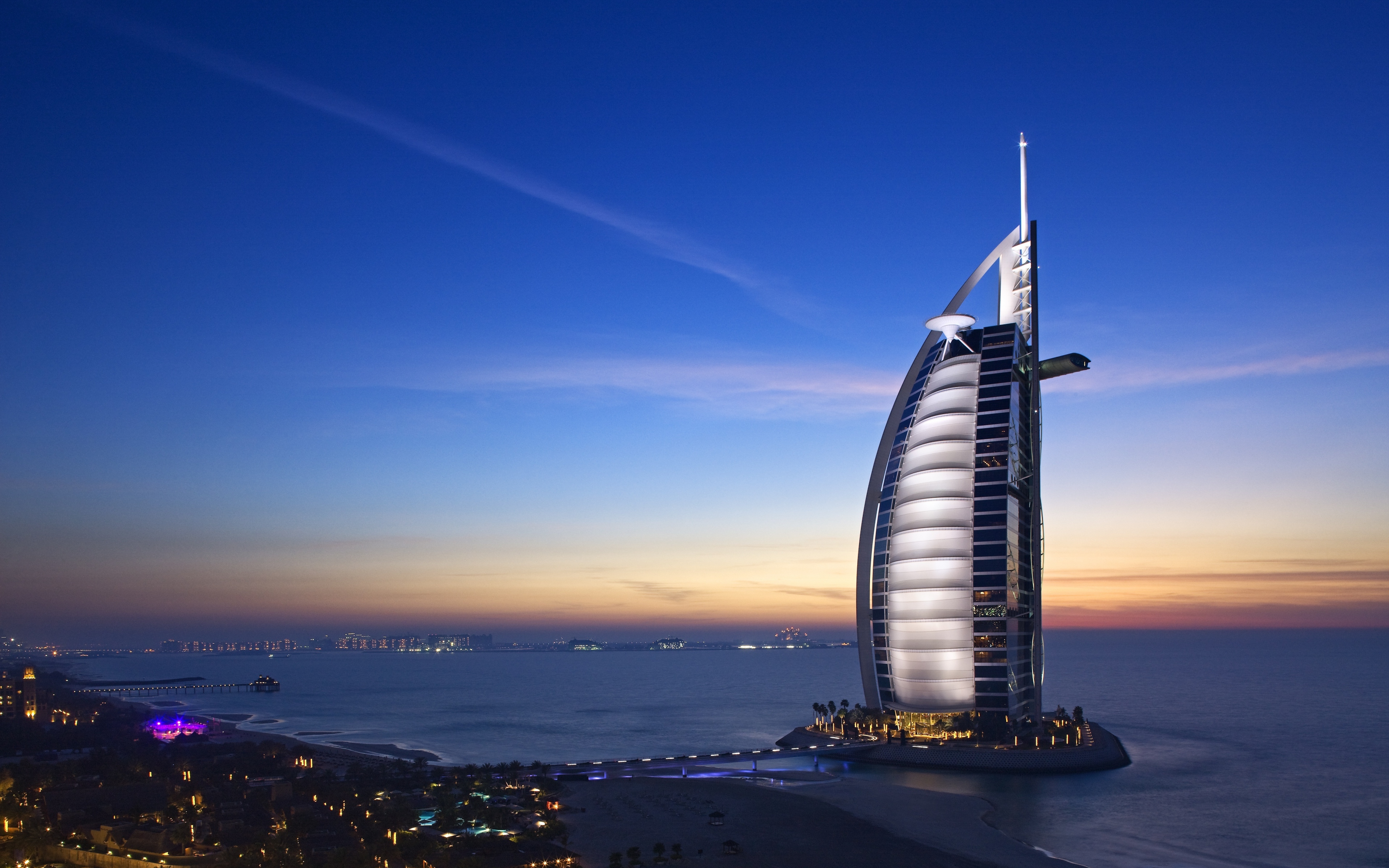 General 3840x2400 town Burj Al Arab sea skyscraper Dubai landmark Middle East Asia