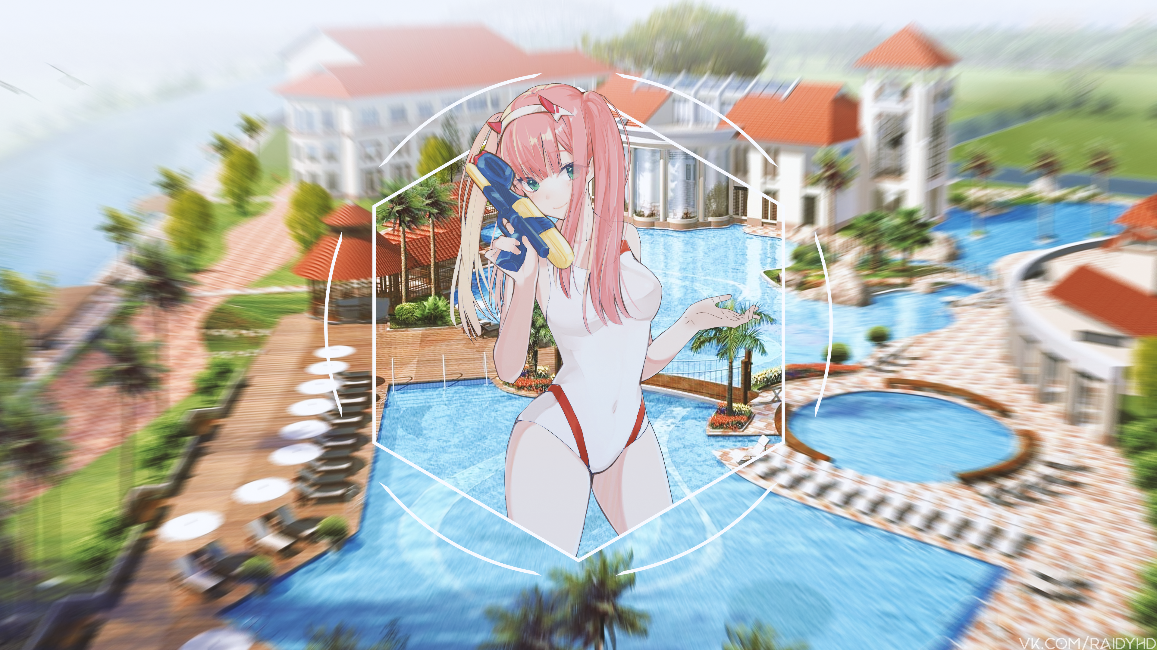 Anime 3840x2160 anime girls anime picture-in-picture Zero Two (Darling in the FranXX) monokinis
