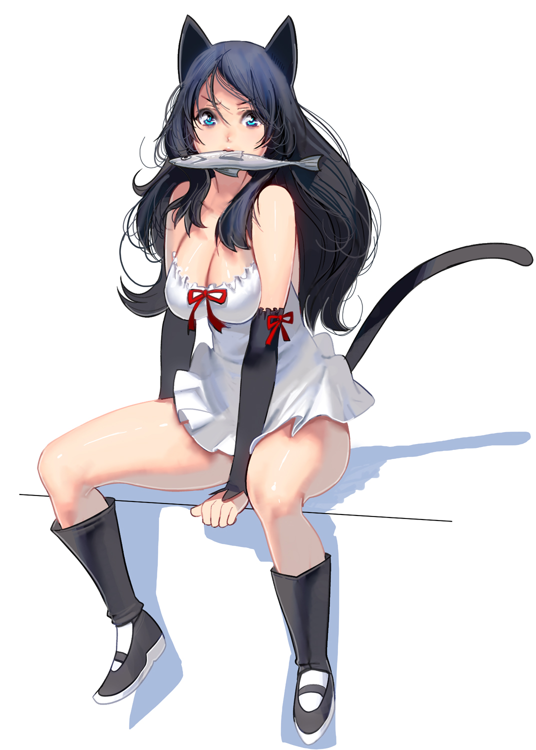 Anime 1072x1500 anime girls anime original characters cat ears big boobs cat girl Kouno apron naked apron