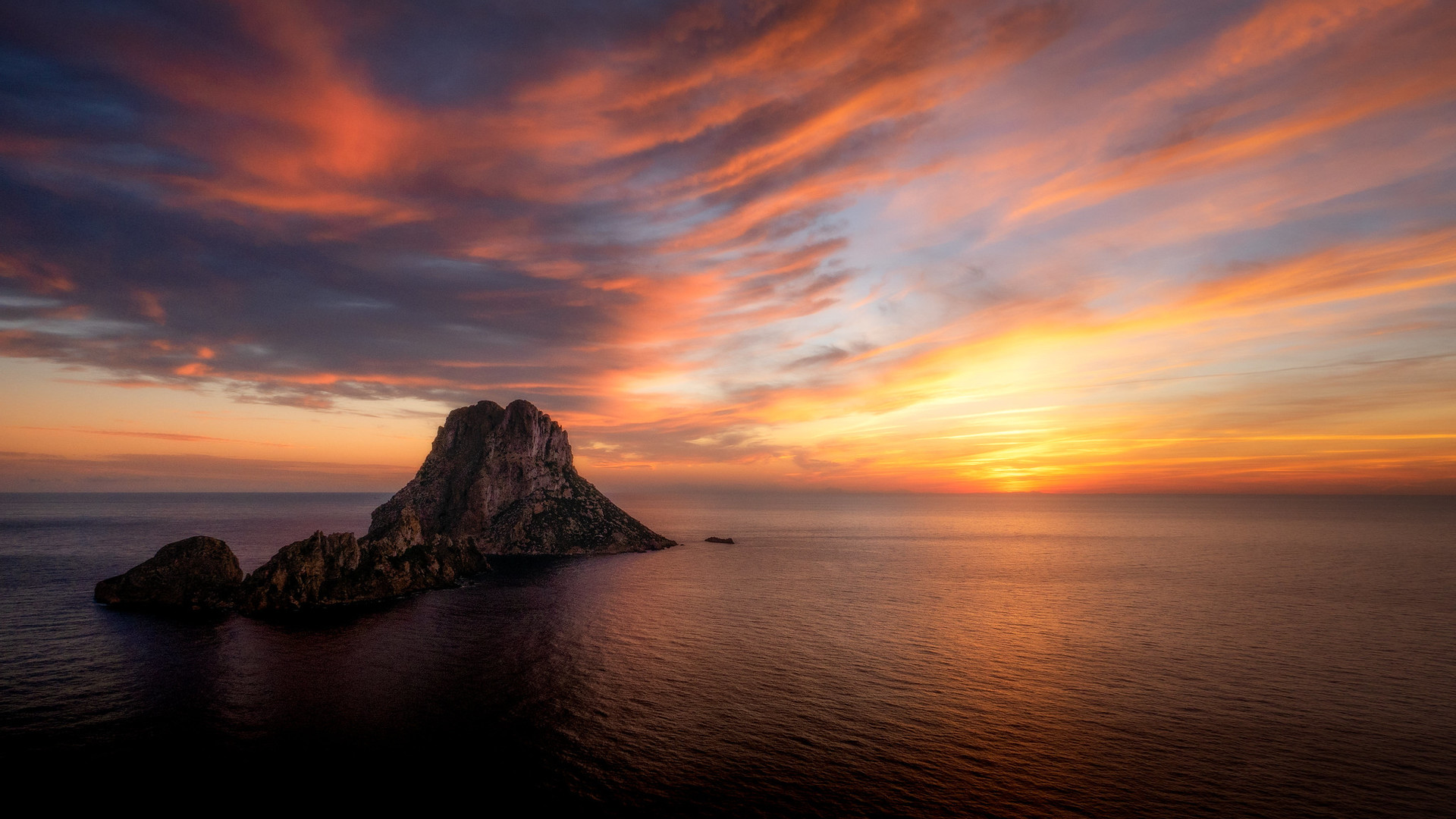 General 1920x1080 nature landscape sky clouds sunset rocks sea Ibiza