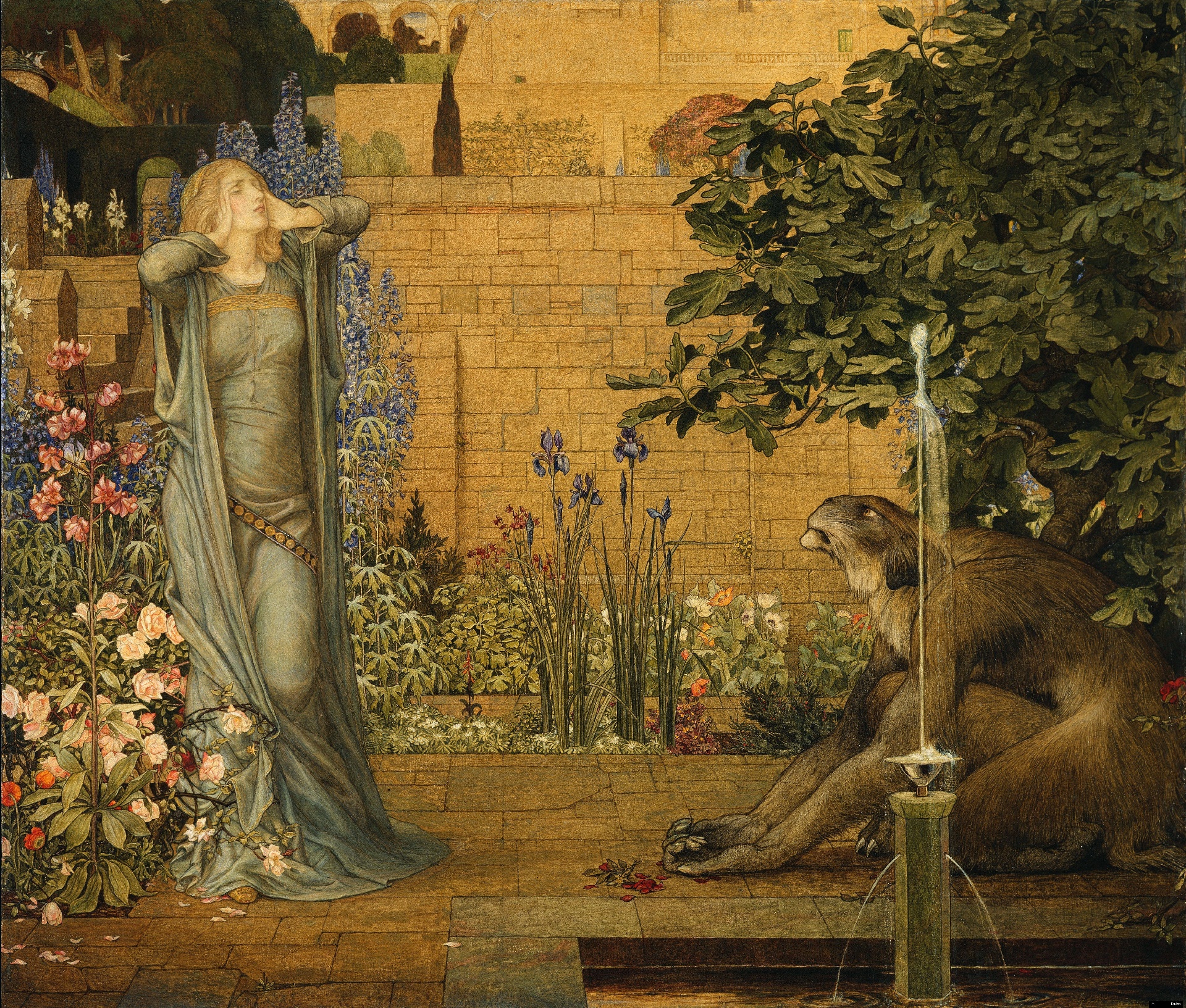 General 1920x1633 Joseph Edward Southall 1904 (Year) artwork painting Beauty and the Beast classic art