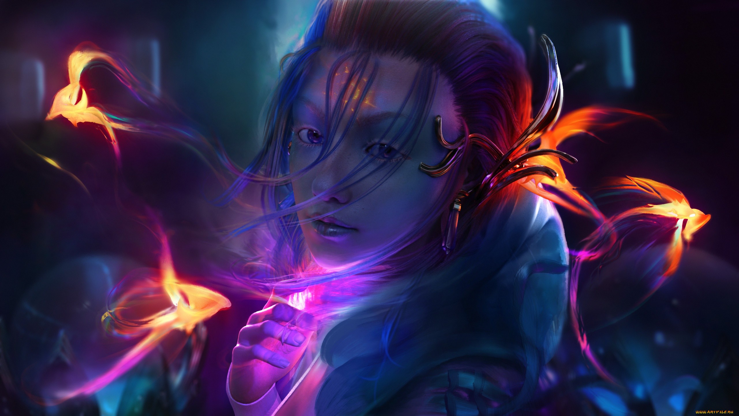 General 2560x1440 artwork fantasy girl colorful fictional character