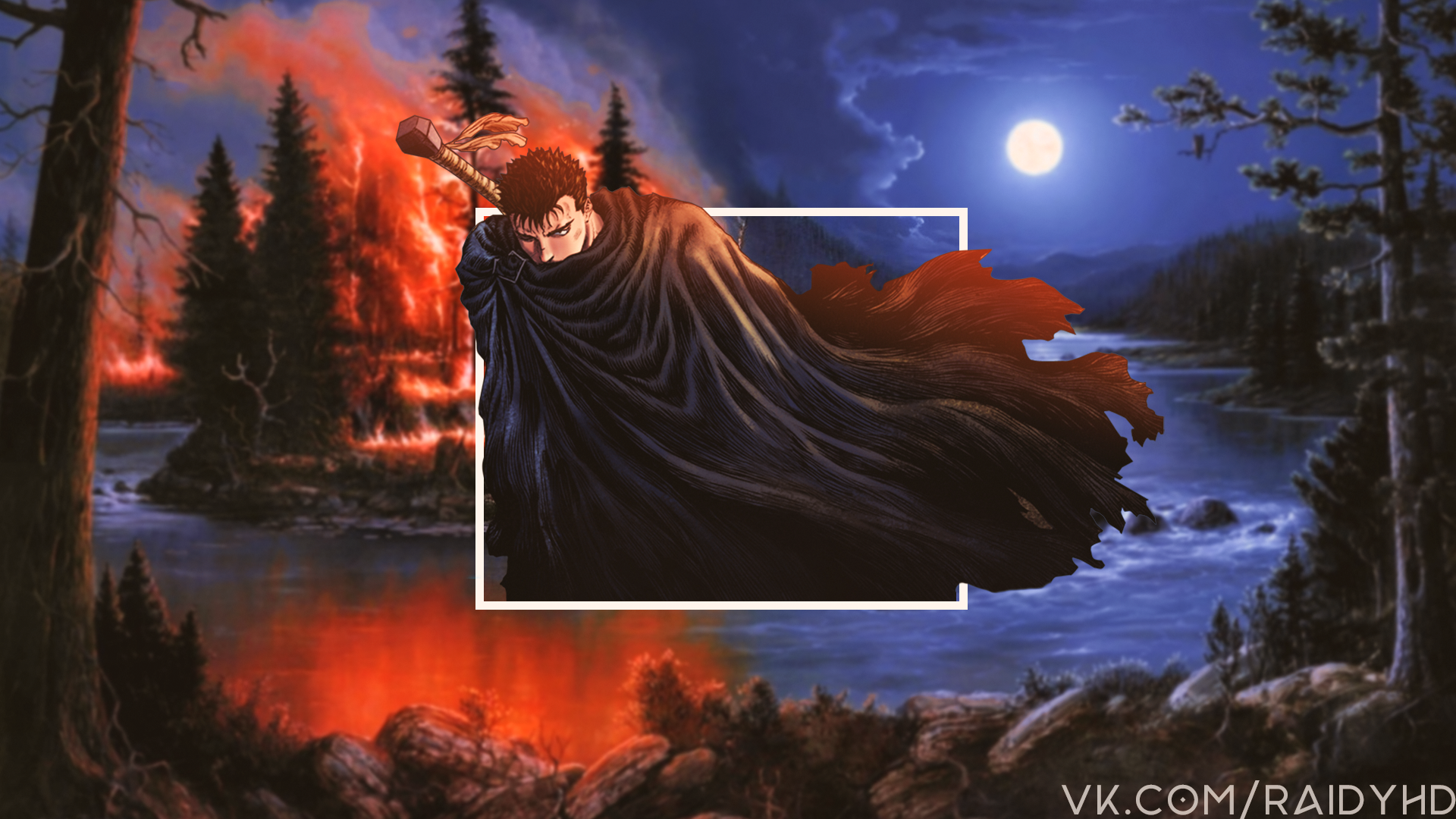 Anime 1920x1080 anime anime boys picture-in-picture Guts Berserk watermarked