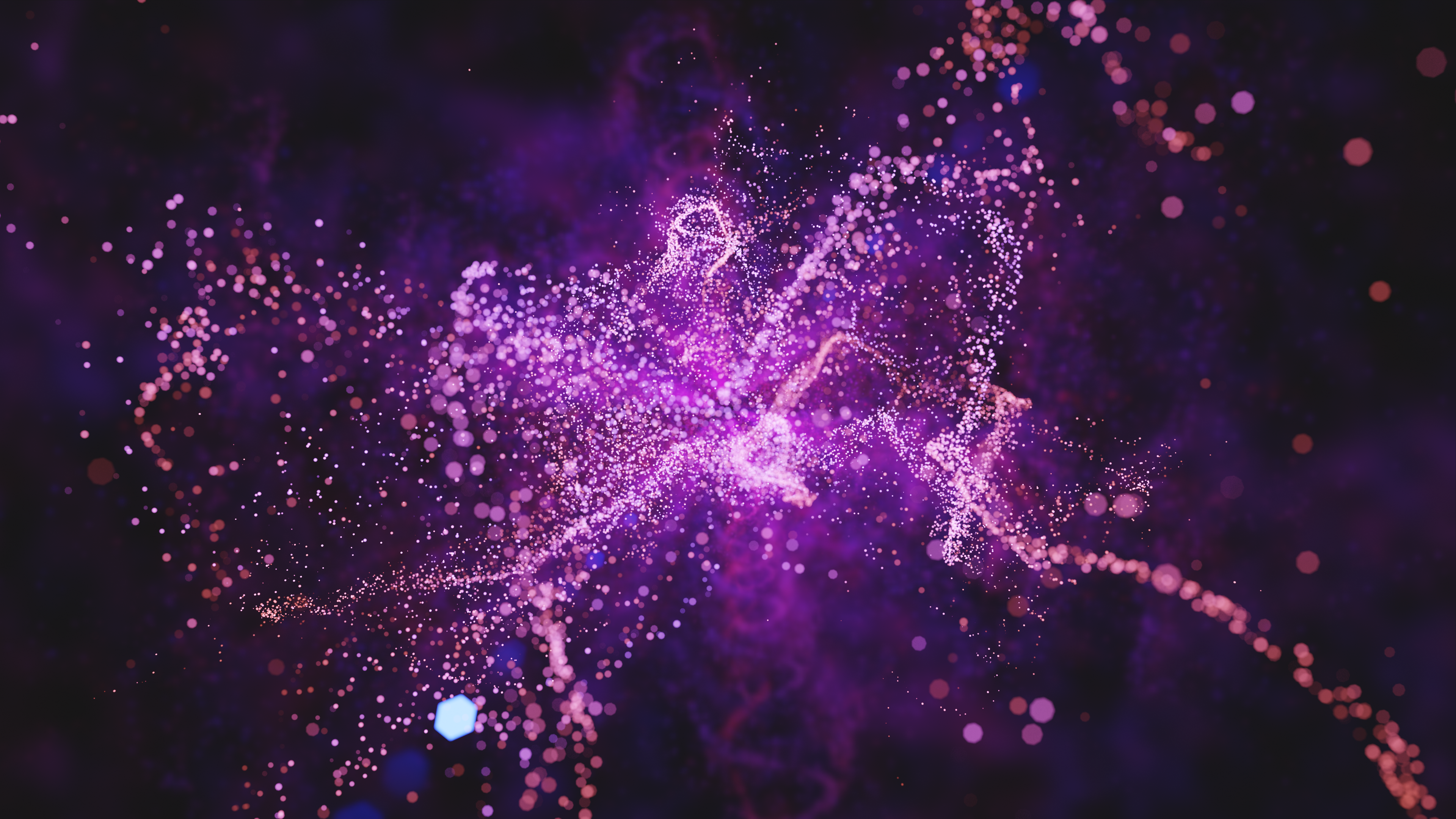 General 3840x2160 abstract 3D Abstract purple particle CGI bokeh digital art