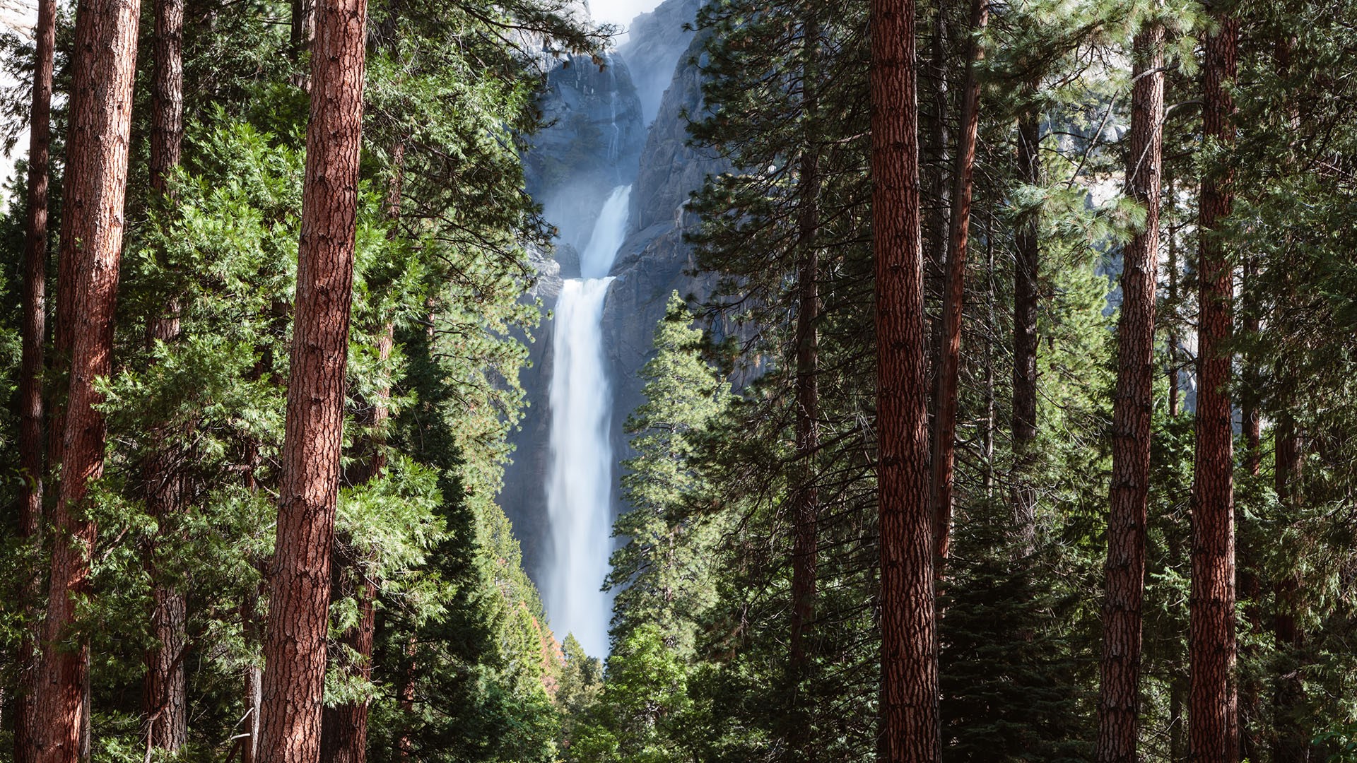 General 1920x1080 nature waterfall trees water mountains Yosemite Falls Yosemite National Park California USA