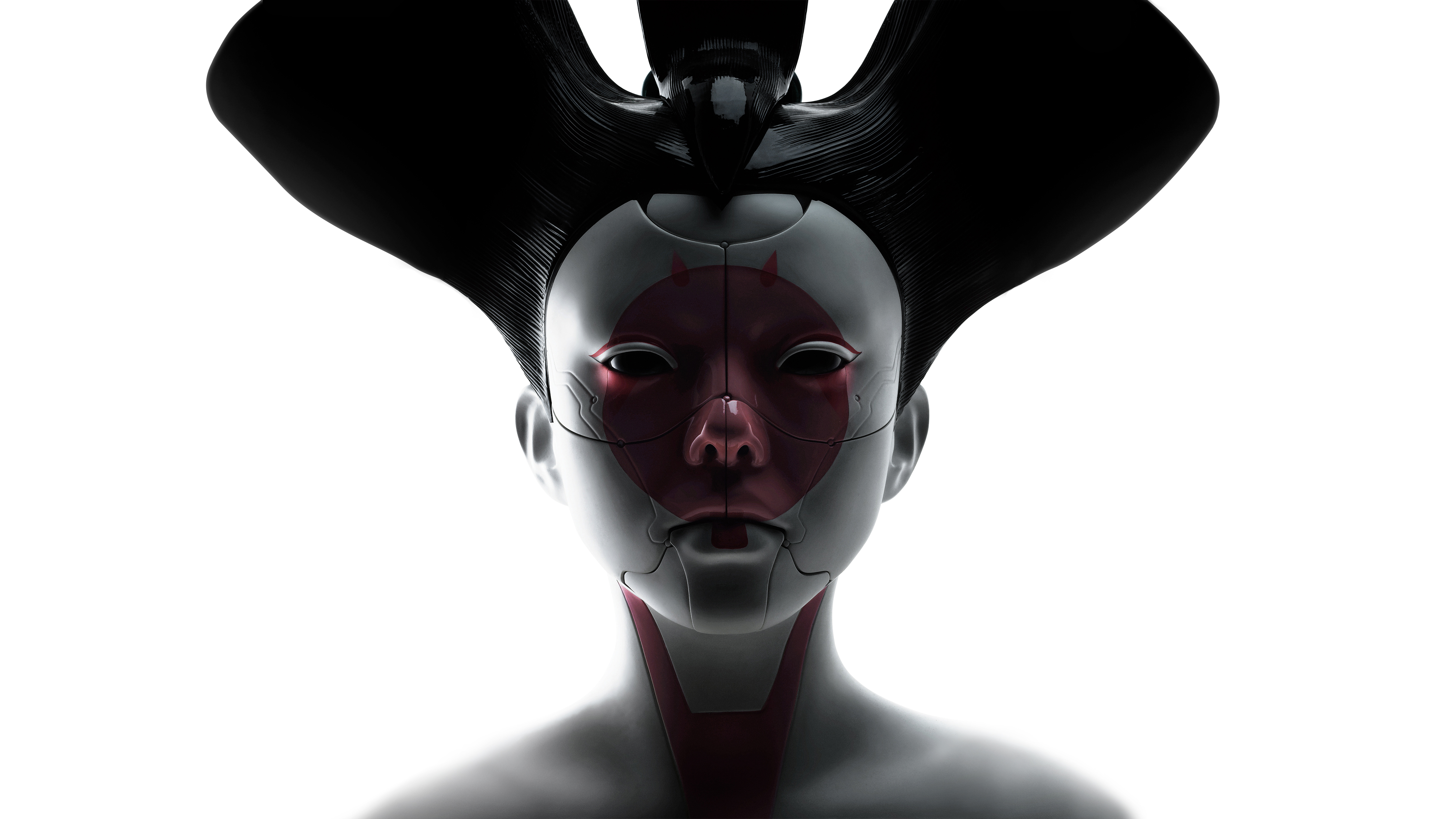 General 5000x2813 Ghost in the Shell Ghost in the Shell (Movie) simple background white background movies 2017 (Year) geisha frontal view