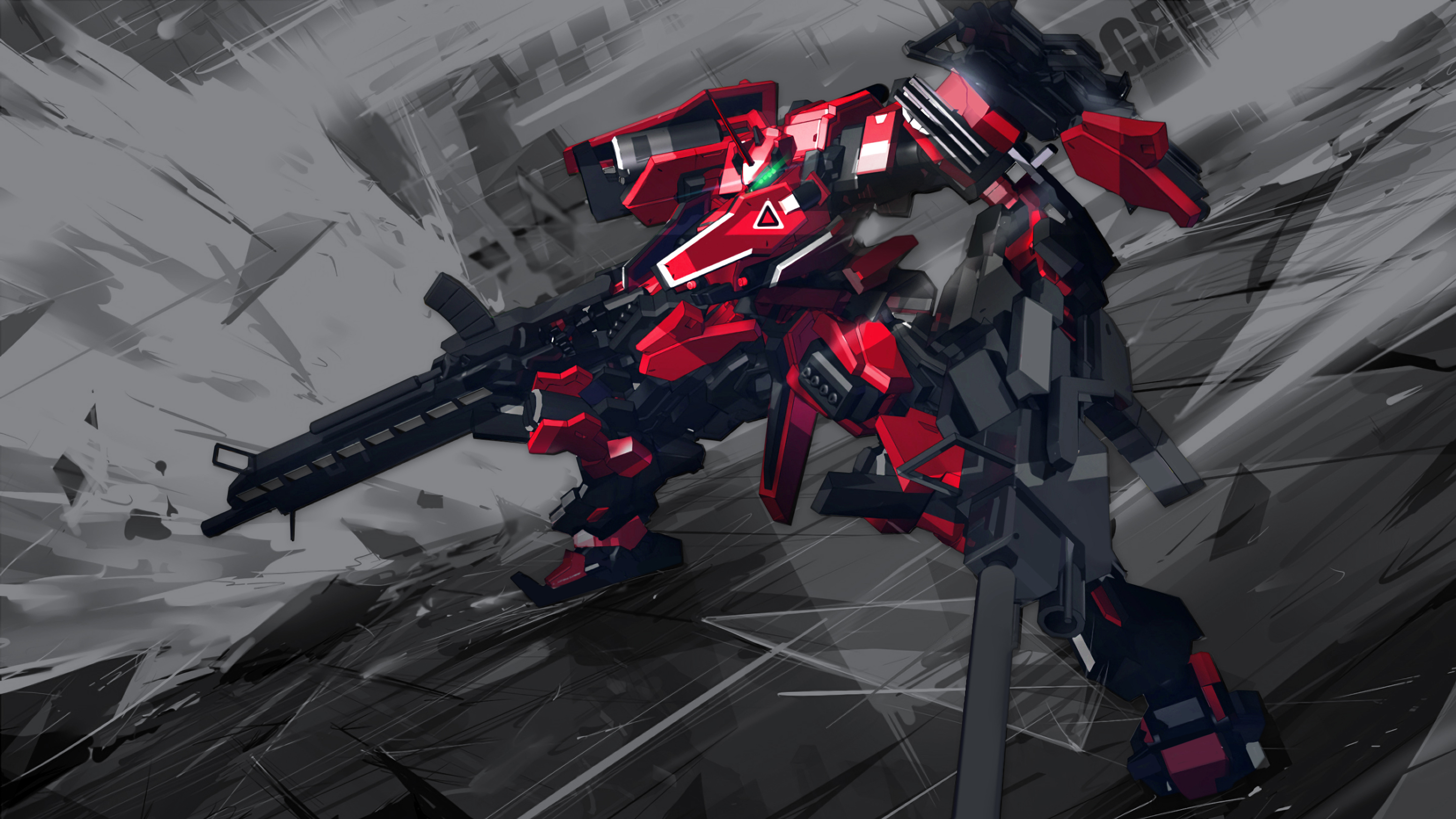 Anime 2880x1620 weapon black anime mechs futuristic Armored Core