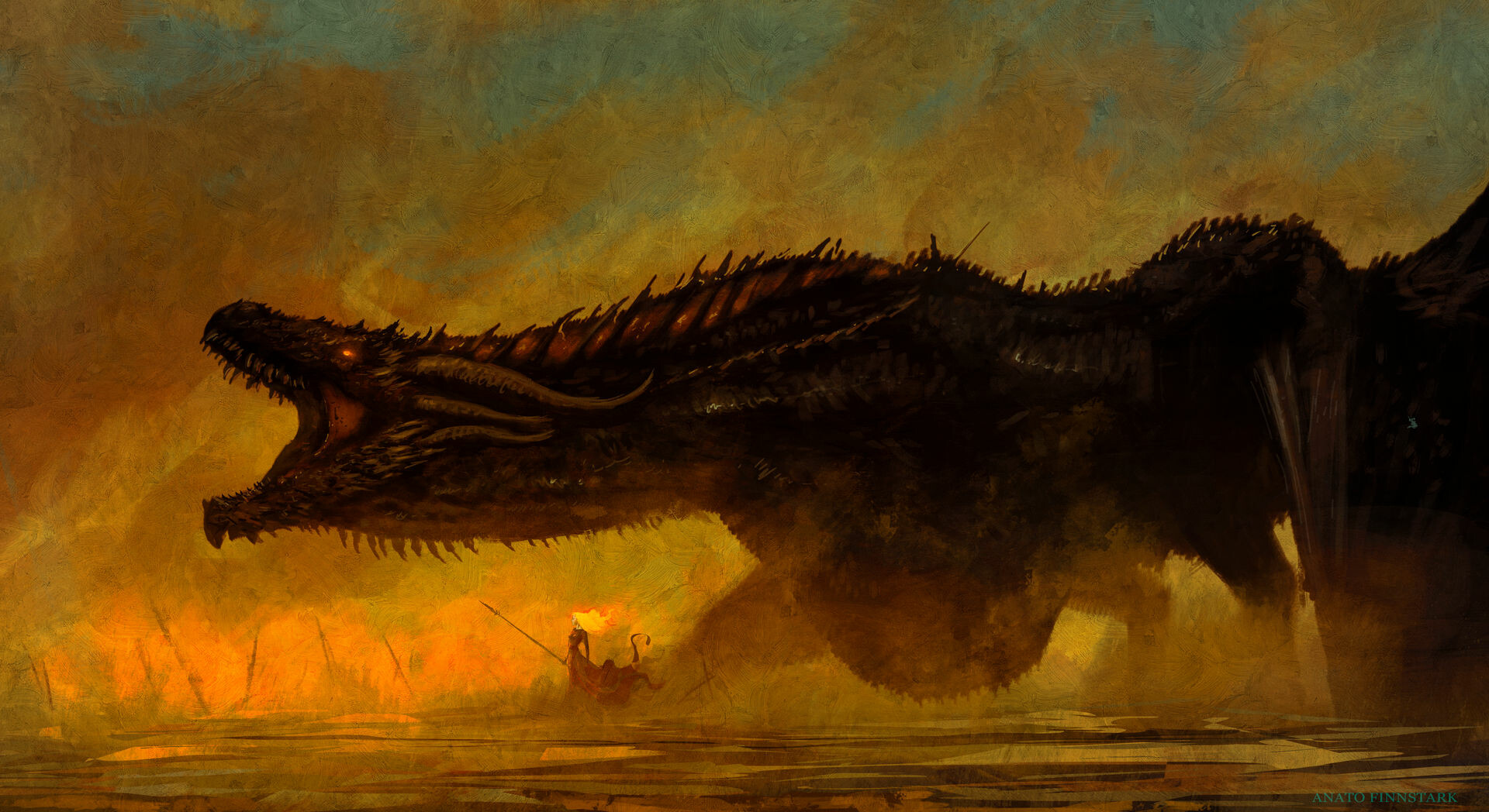 General 1920x1048 fantasy art Game of Thrones dragon Daenerys Targaryen Anato Finnstark