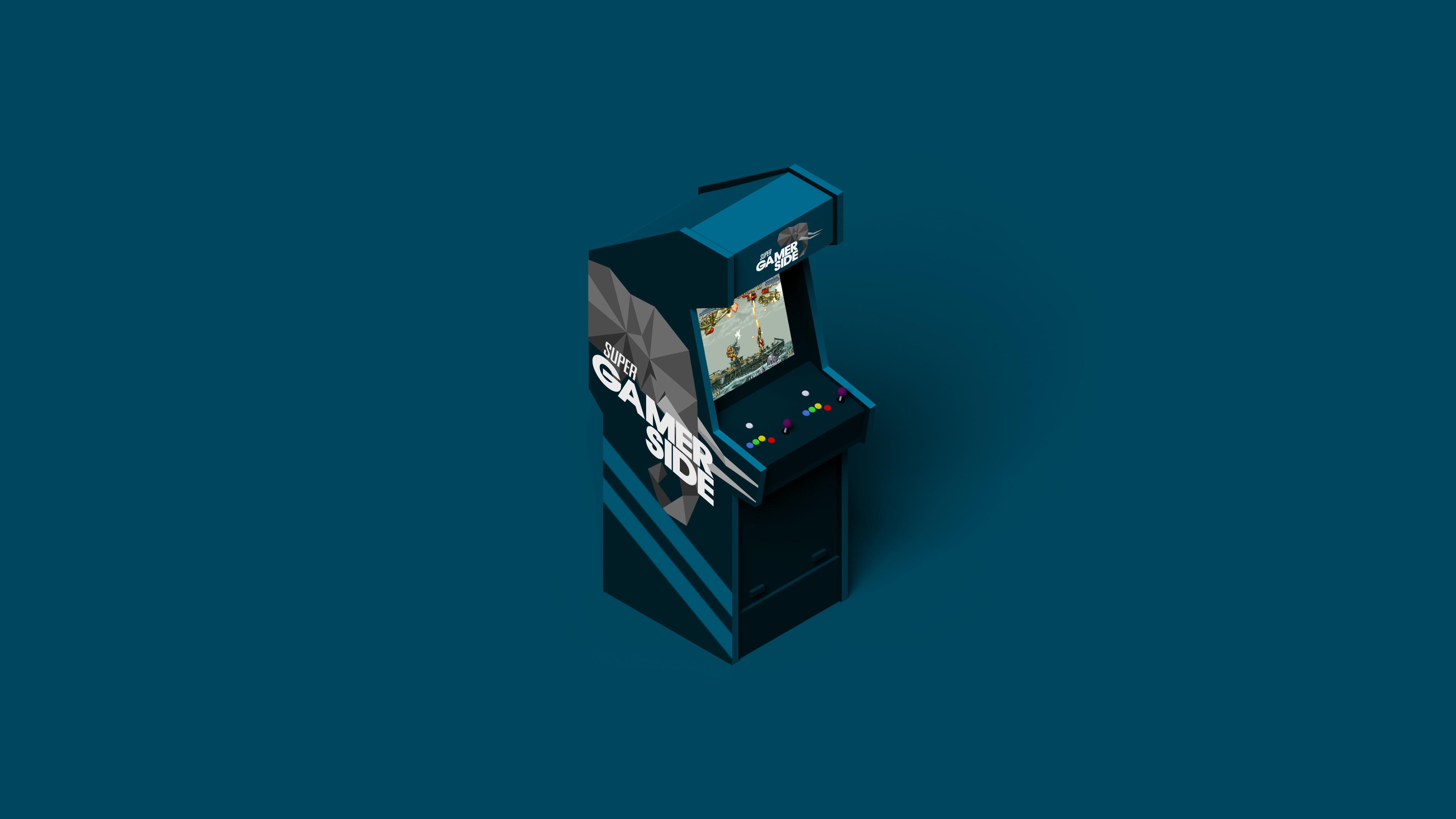General 3840x2160 gamerside podcast arcade cabinet video games low poly