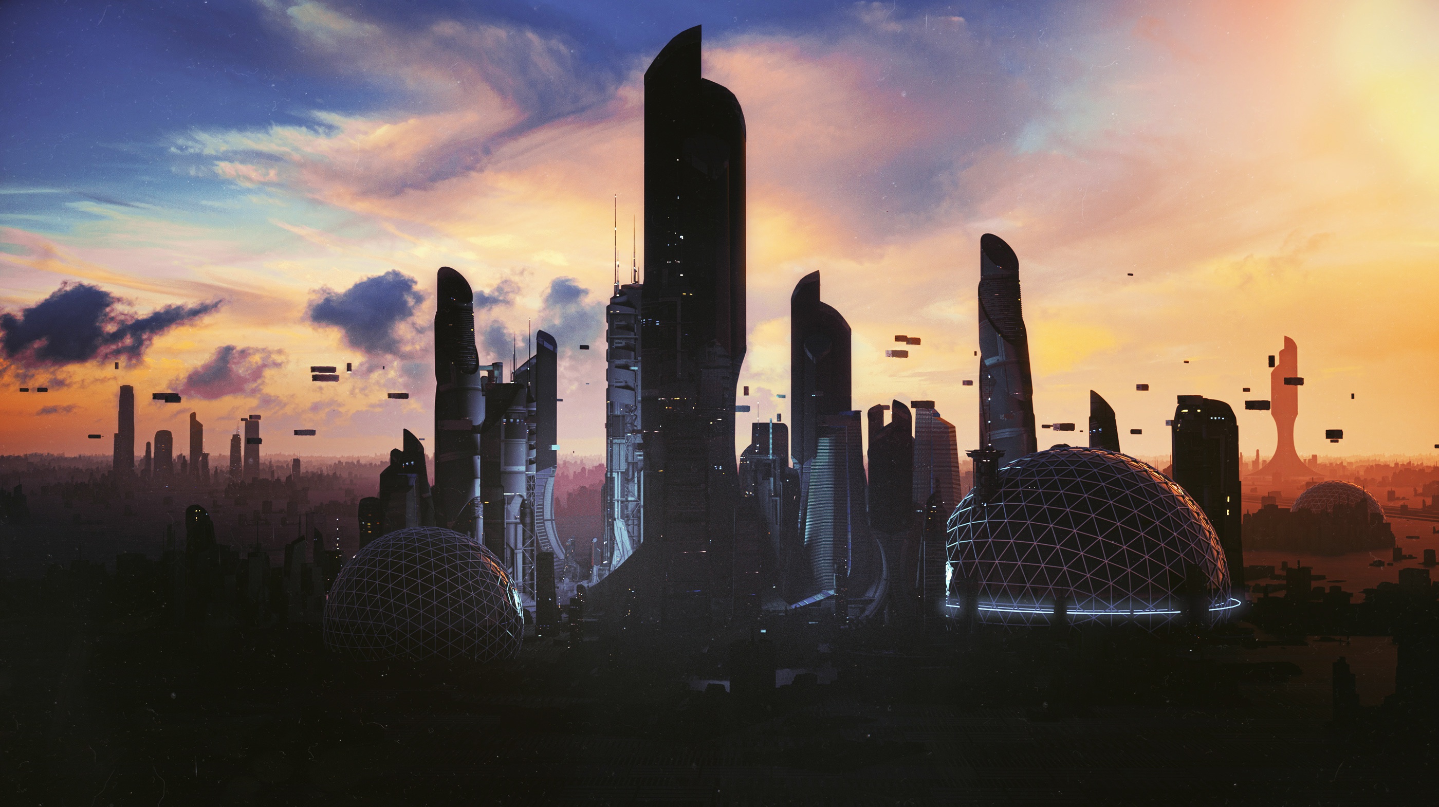 General 2800x1570 dark city cityscape futuristic city artwork science fiction