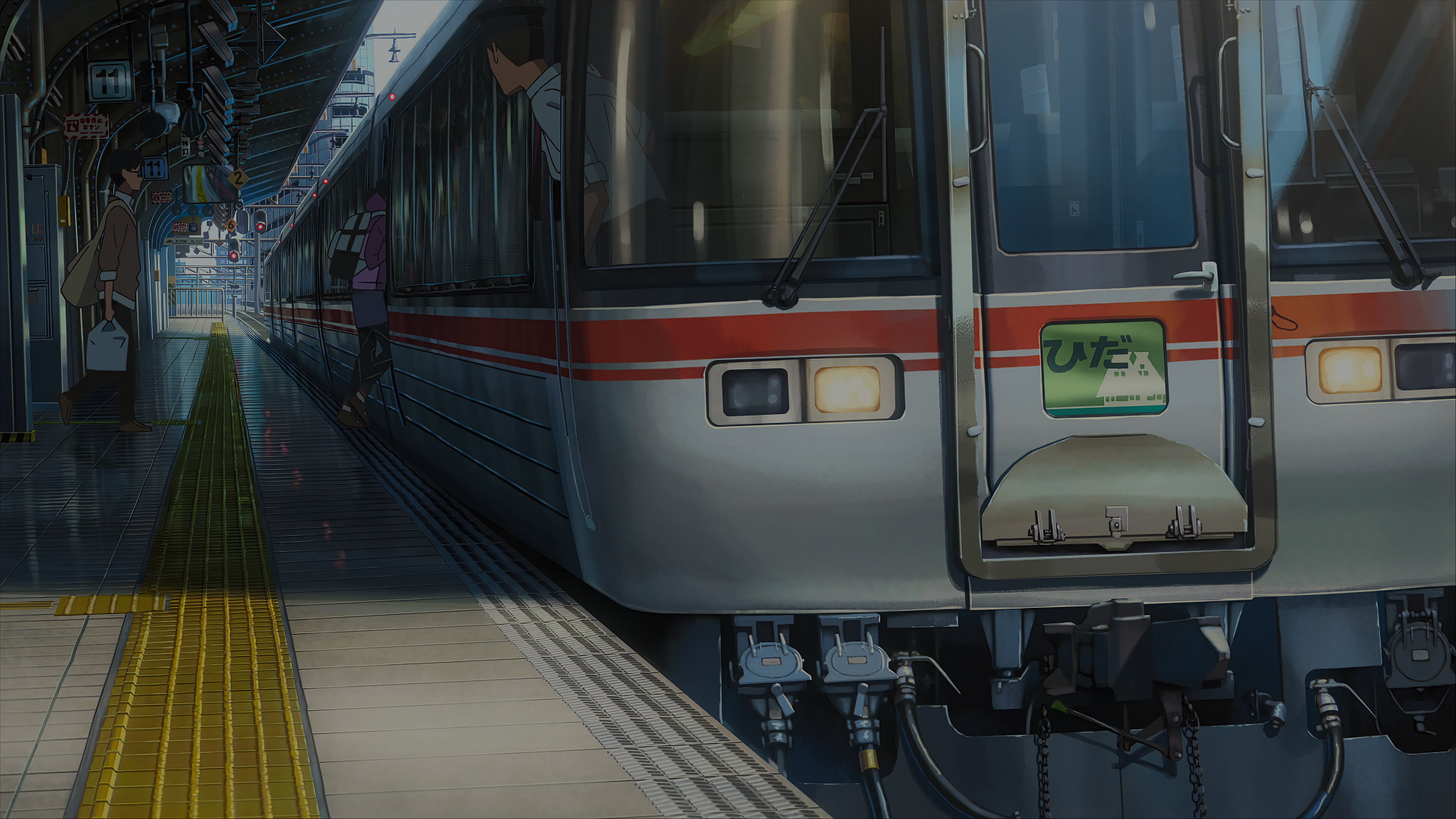 Anime 2048x1152 anime landscape train station train Kimi no Na Wa