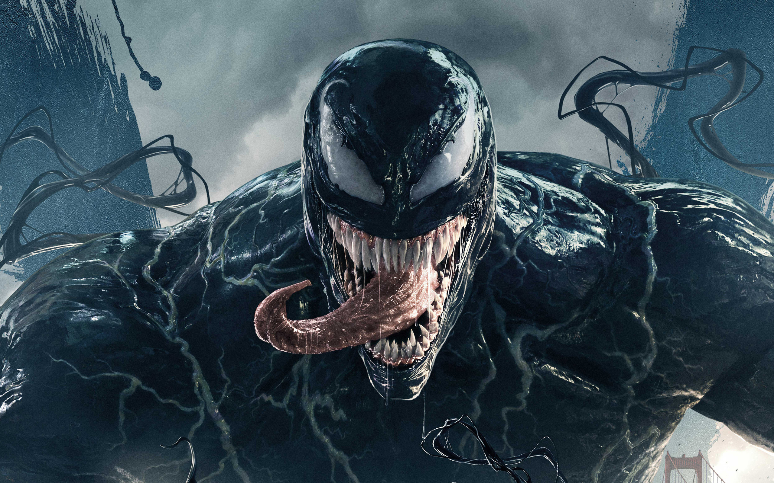 General 2560x1600 Venom Marvel Cinematic Universe Marvel Comics creature frontal view digital art closeup