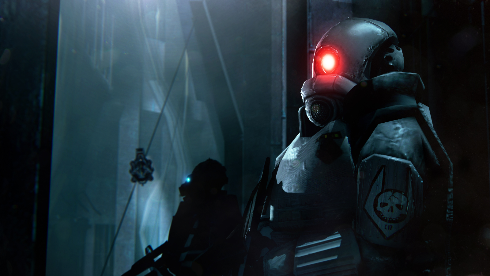 General 1600x900 Half-Life 2 Combine Citadel City 17 video games science fiction glowing eyes