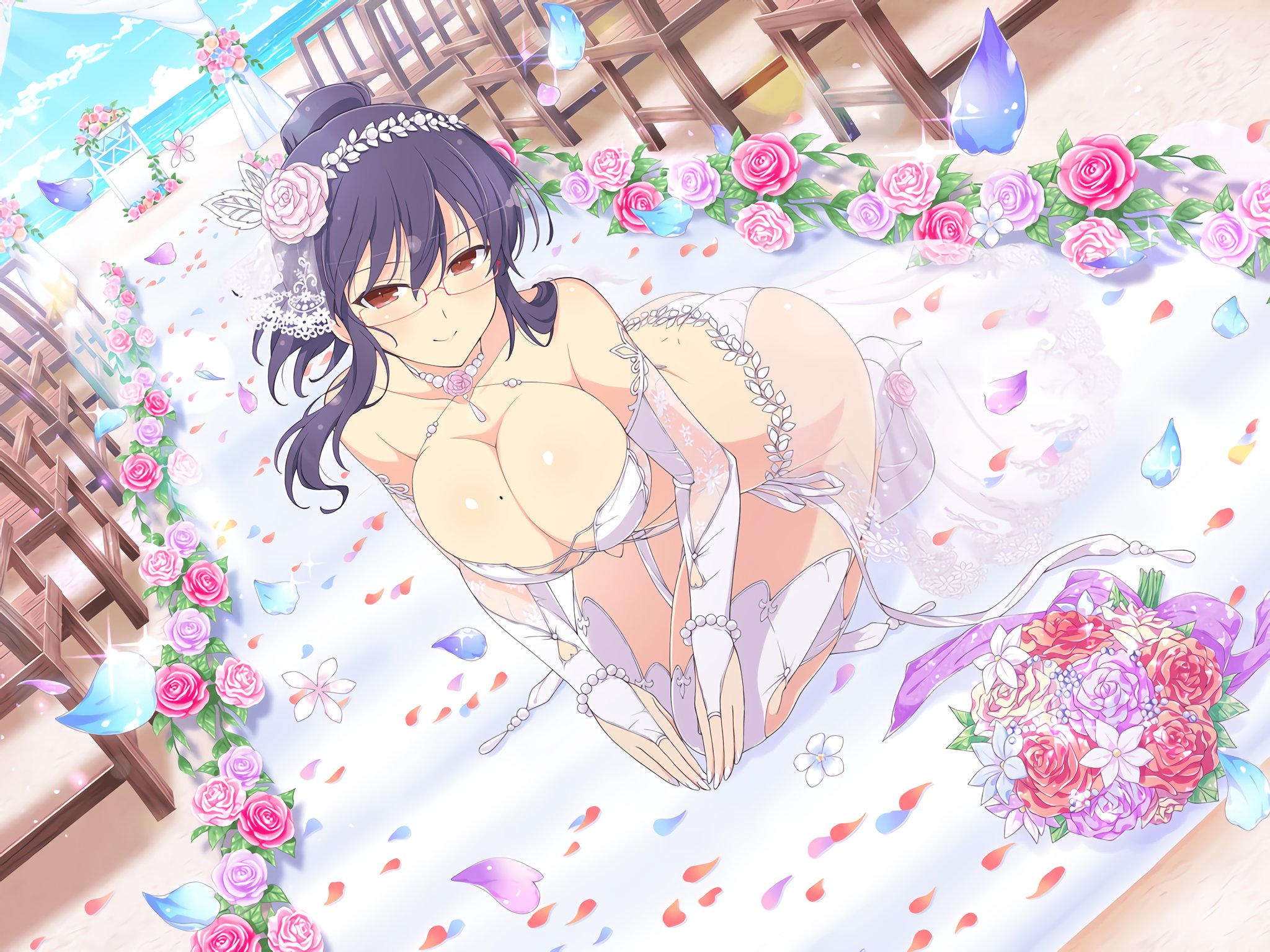 Anime 2048x1536 Senran Kagura Suzune (Senran Kagura) big boobs cleavage anime anime girls brides Rin (Senran Kagura)