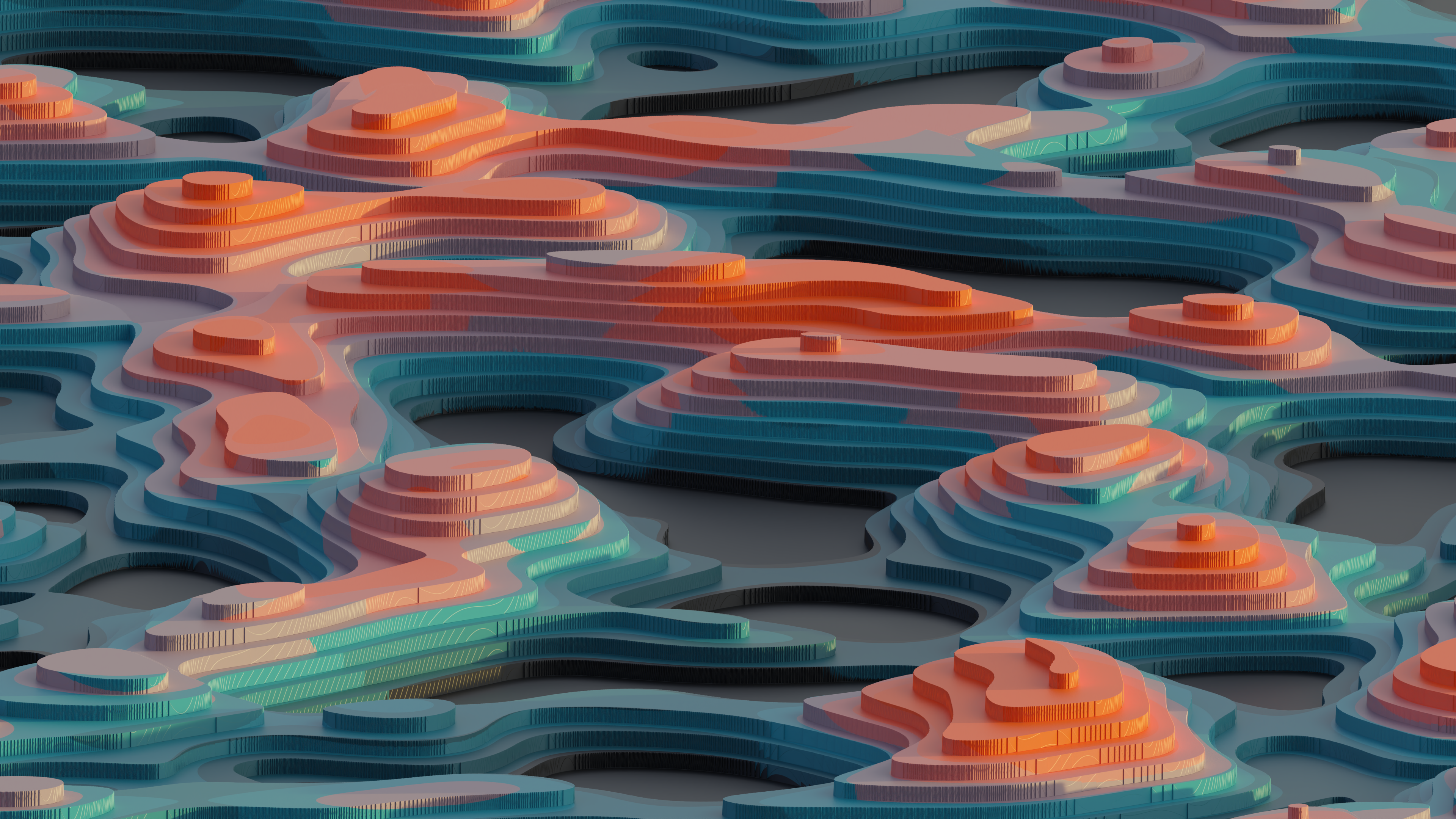 General 3840x2160 digital digital art dunes mountains pattern gradient abstract