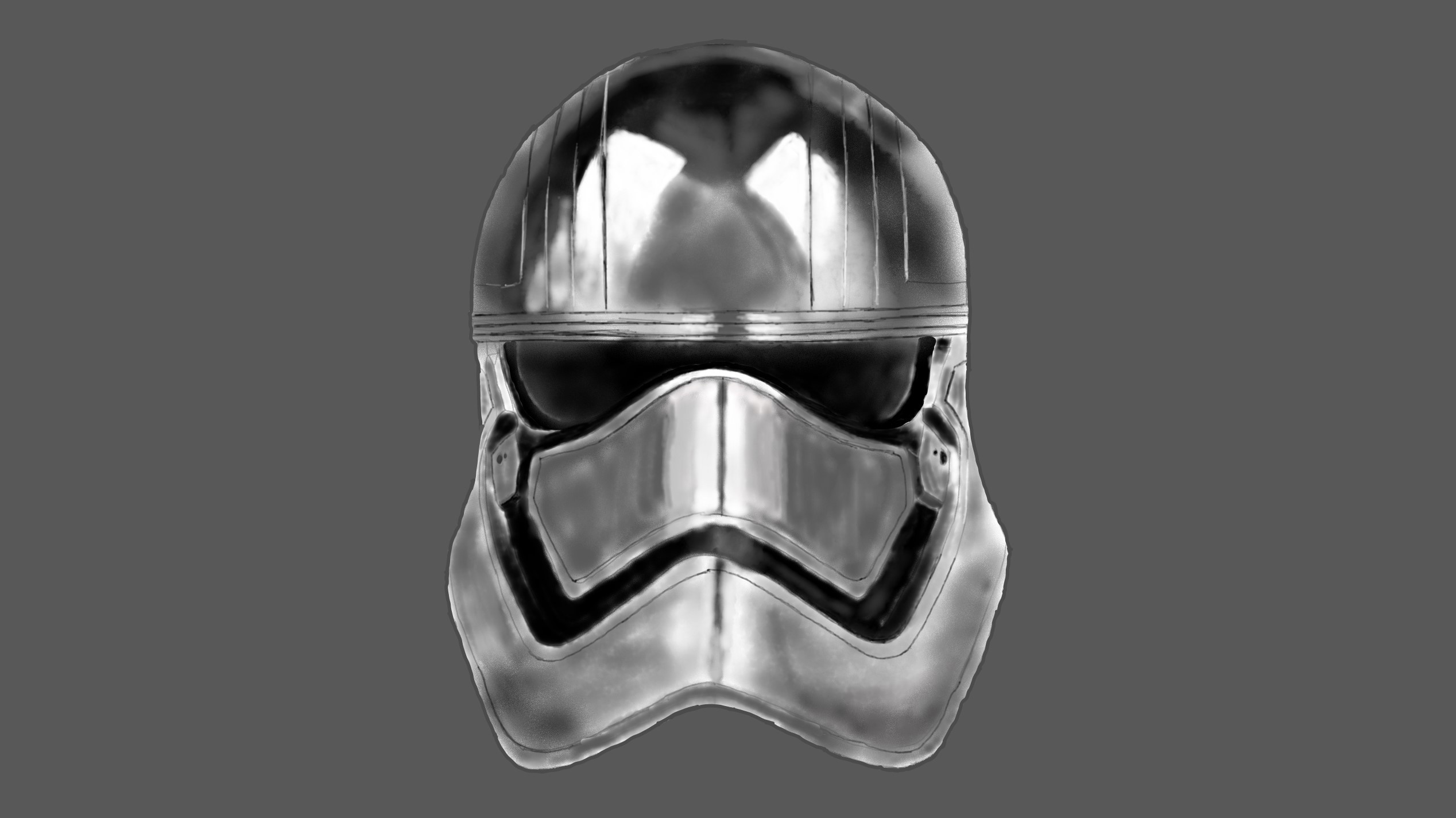 Anime 2536x1424 Star Wars Heroes Star Wars Captain Phasma helmet Imperial Stormtrooper gray gray background