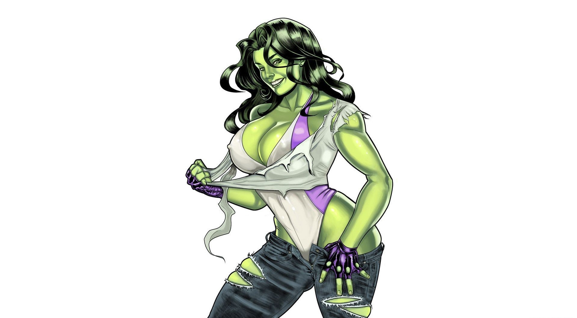 General 1919x1058 big boobs green boobs simple background She-Hulk fantasy girl muscular